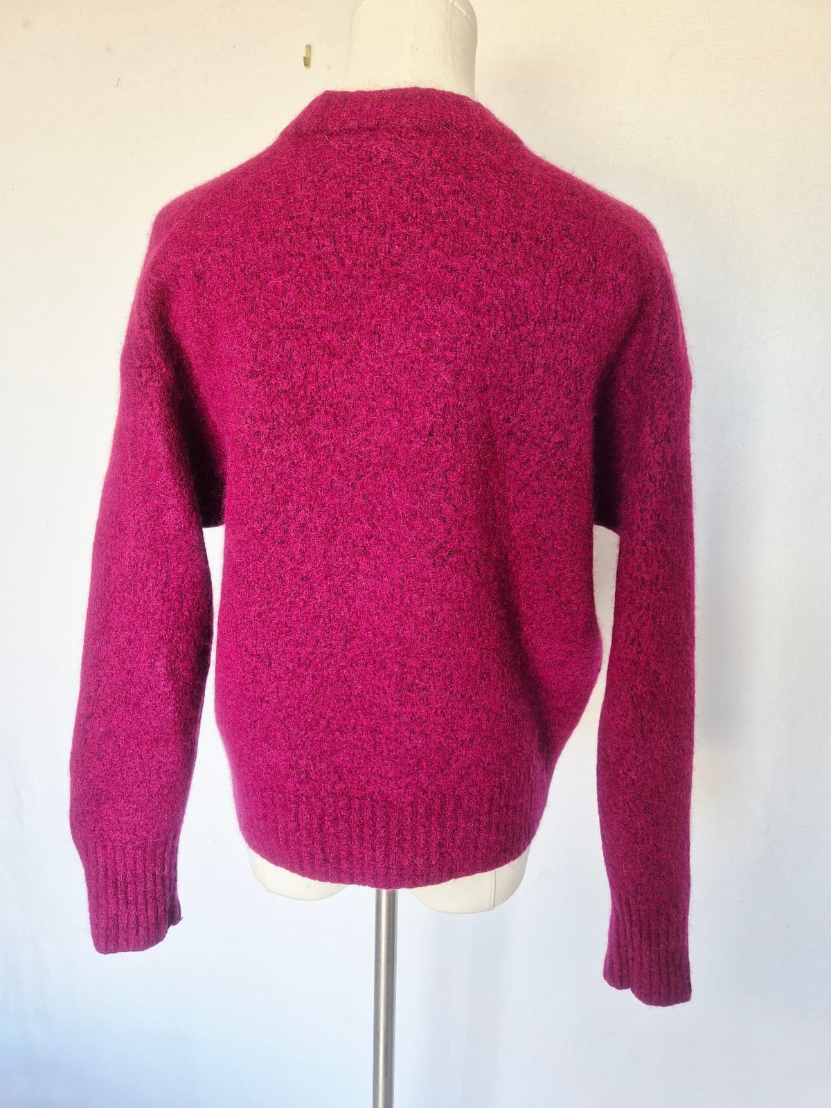 Madewell CloudSoft Wool Alpaca Drop-Shoulder Crewneck Sweater Autumn Fuchsia M - Thumbnail 10