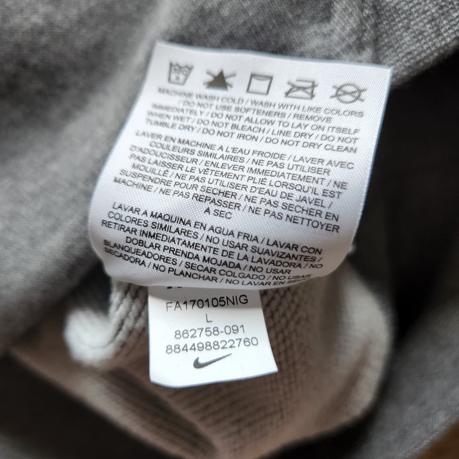 Nike Dri-Fit Dry Versa Funnel-Neck Athletic Vest Sleeveless Pocket Grey Women L - Thumbnail 11