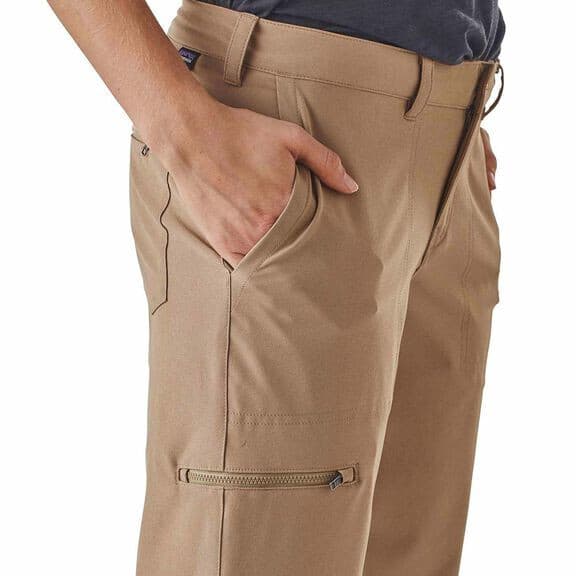 Patagonia Happy Hike 50+ UPF Crop Capri Pants Drawstring Pocket Khaki Women's 4 - Thumbnail 3