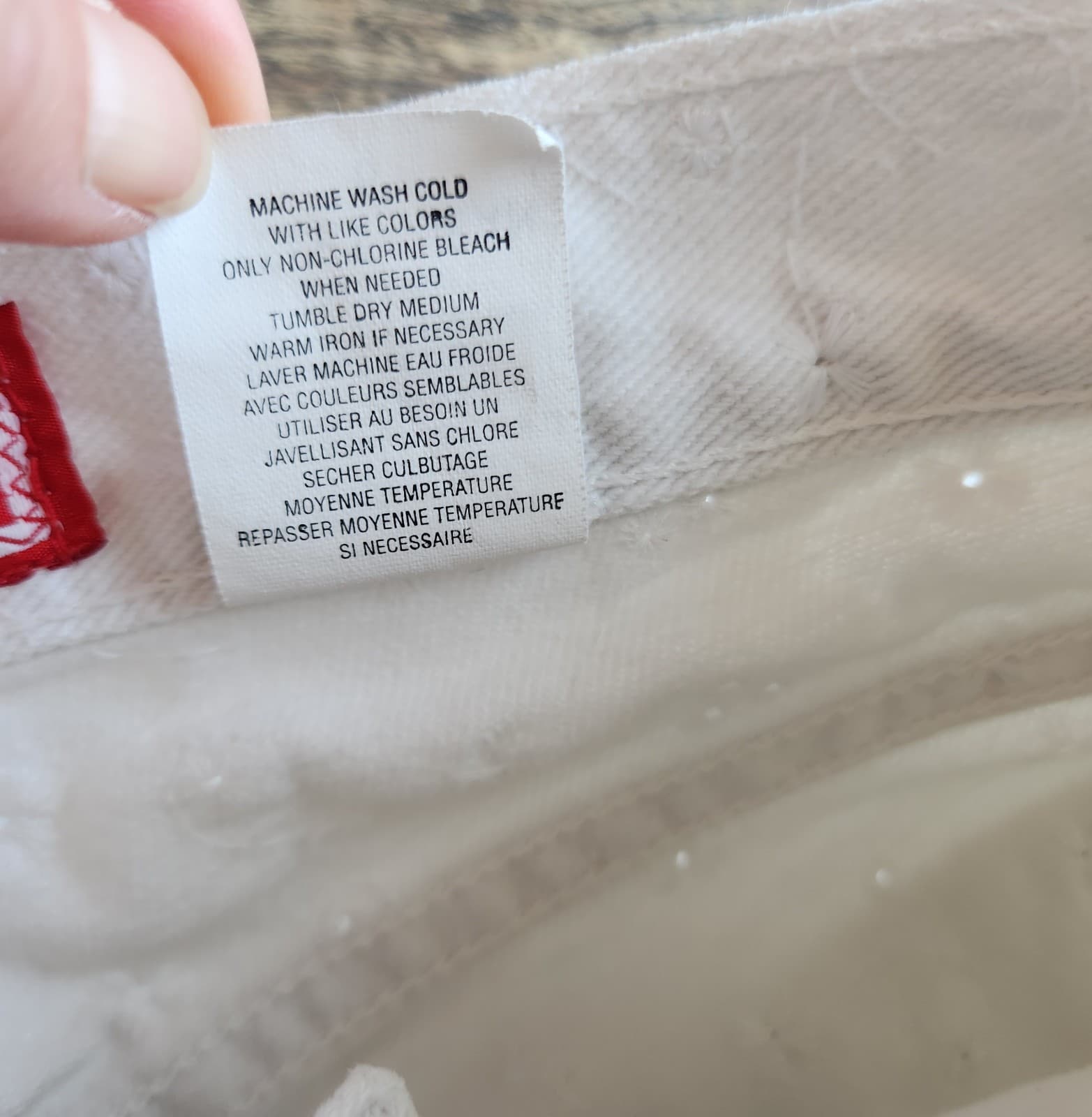 Vintage GAP Made in USA Eyelet Tapered High Waist Jeans Button-Fly White Sz.6 - Thumbnail 8