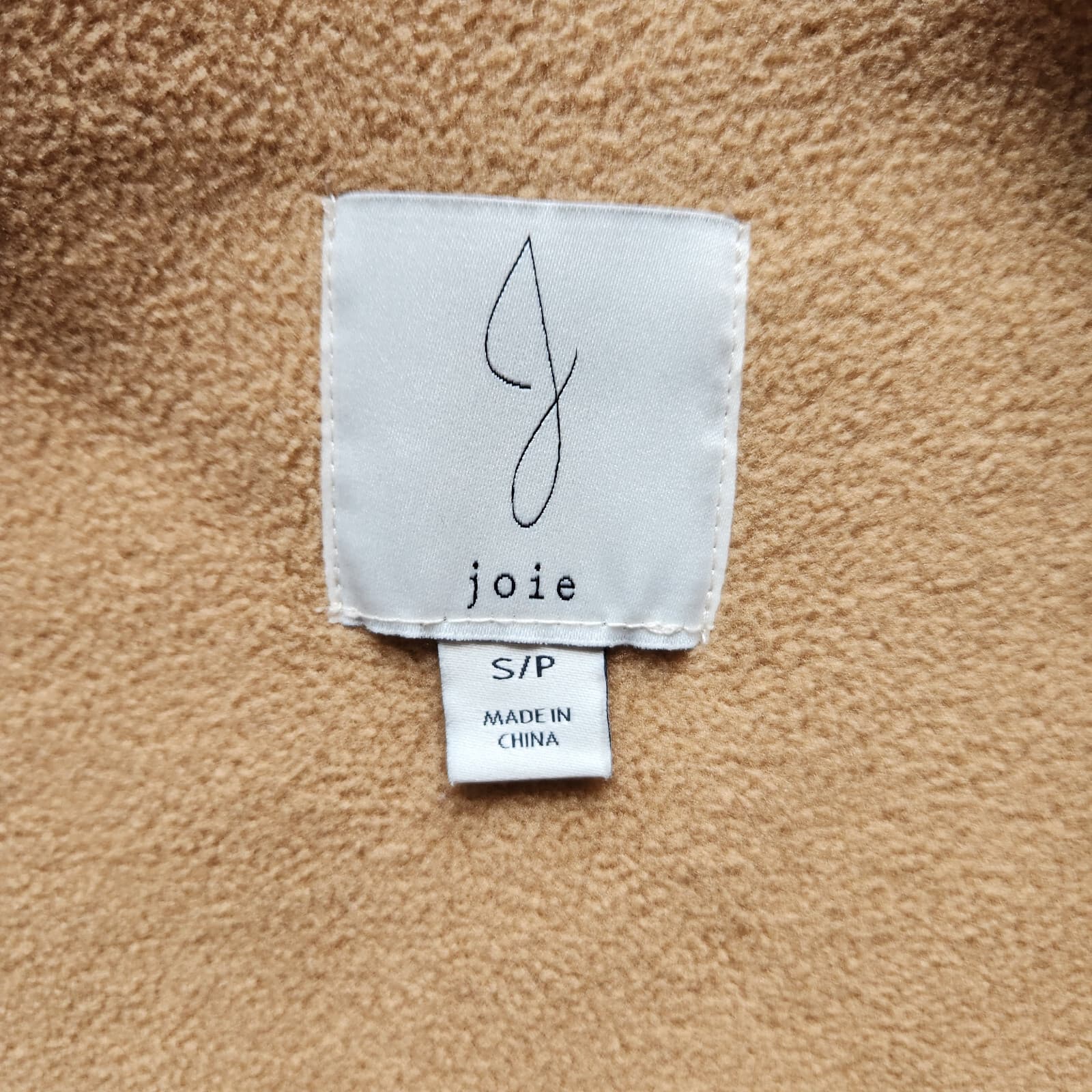 Joie Teddy Sherpa Fleece Jacket Snap Pocket Long Sleeve Tan Women's S - Thumbnail 8
