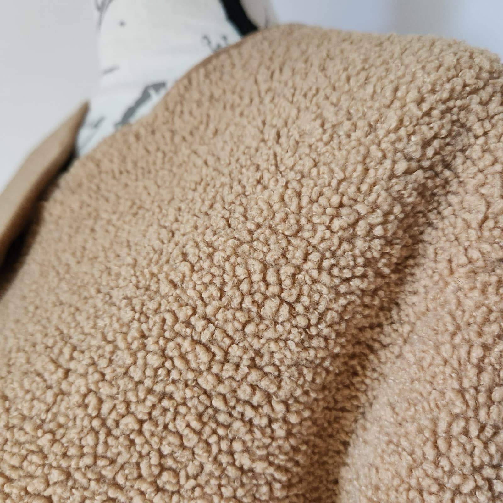 Joie Teddy Sherpa Fleece Jacket Snap Pocket Long Sleeve Tan Women's S - Thumbnail 4
