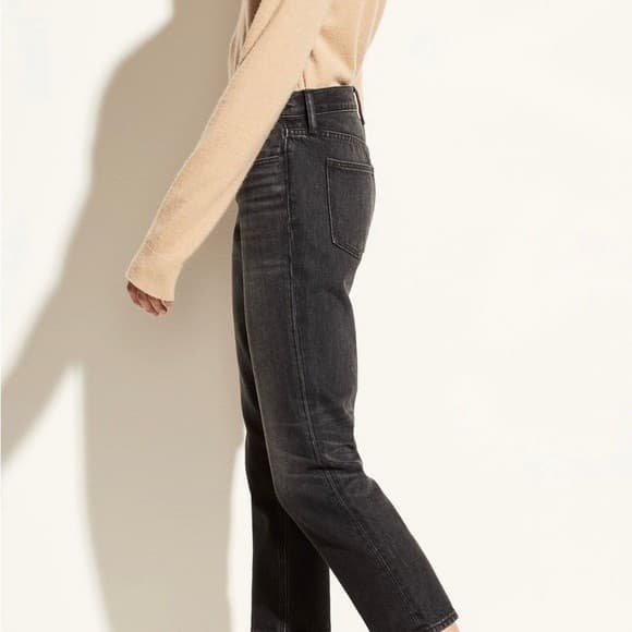 Vince Tomboy Relaxed Fit Jeans Italian Cotton Medium Washed Black Women's 27 - Thumbnail 6