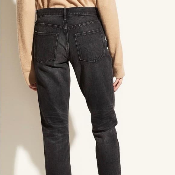 Vince Tomboy Relaxed Fit Jeans Italian Cotton Medium Washed Black Women's 27 - Thumbnail 10