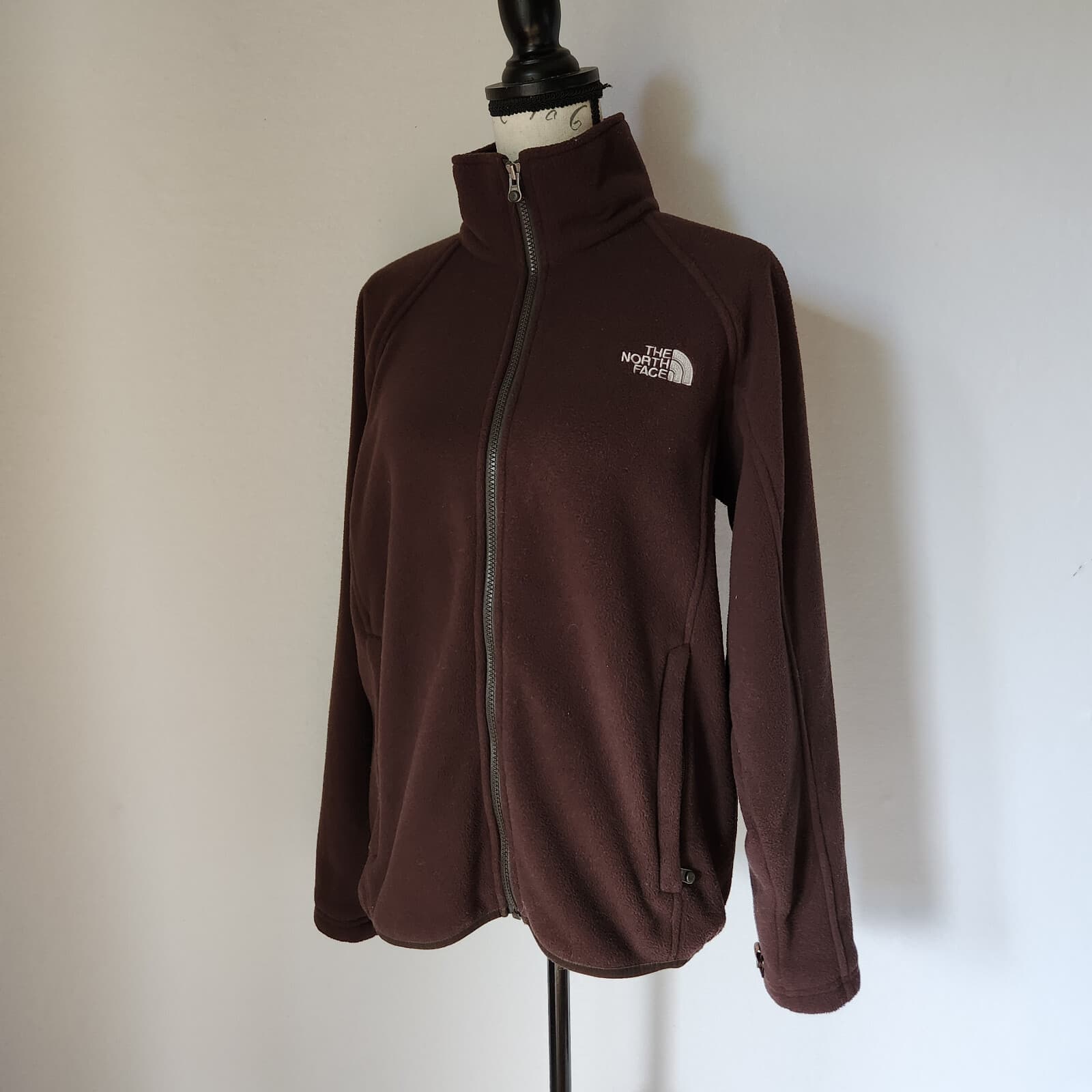 The Nort Face Men's Fleece Jacket Full-Zip Mock Neck Pocket Dark Brown Sz.S - Thumbnail 3