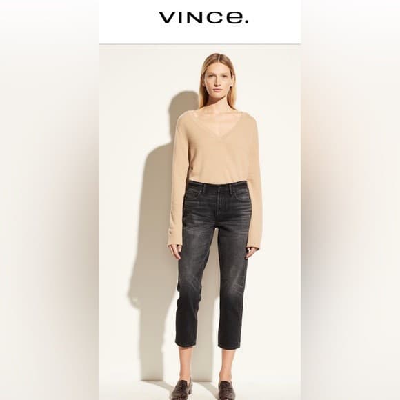 Vince Tomboy Relaxed Fit Jeans Italian Cotton Medium Washed Black Women's 27 - Thumbnail 5