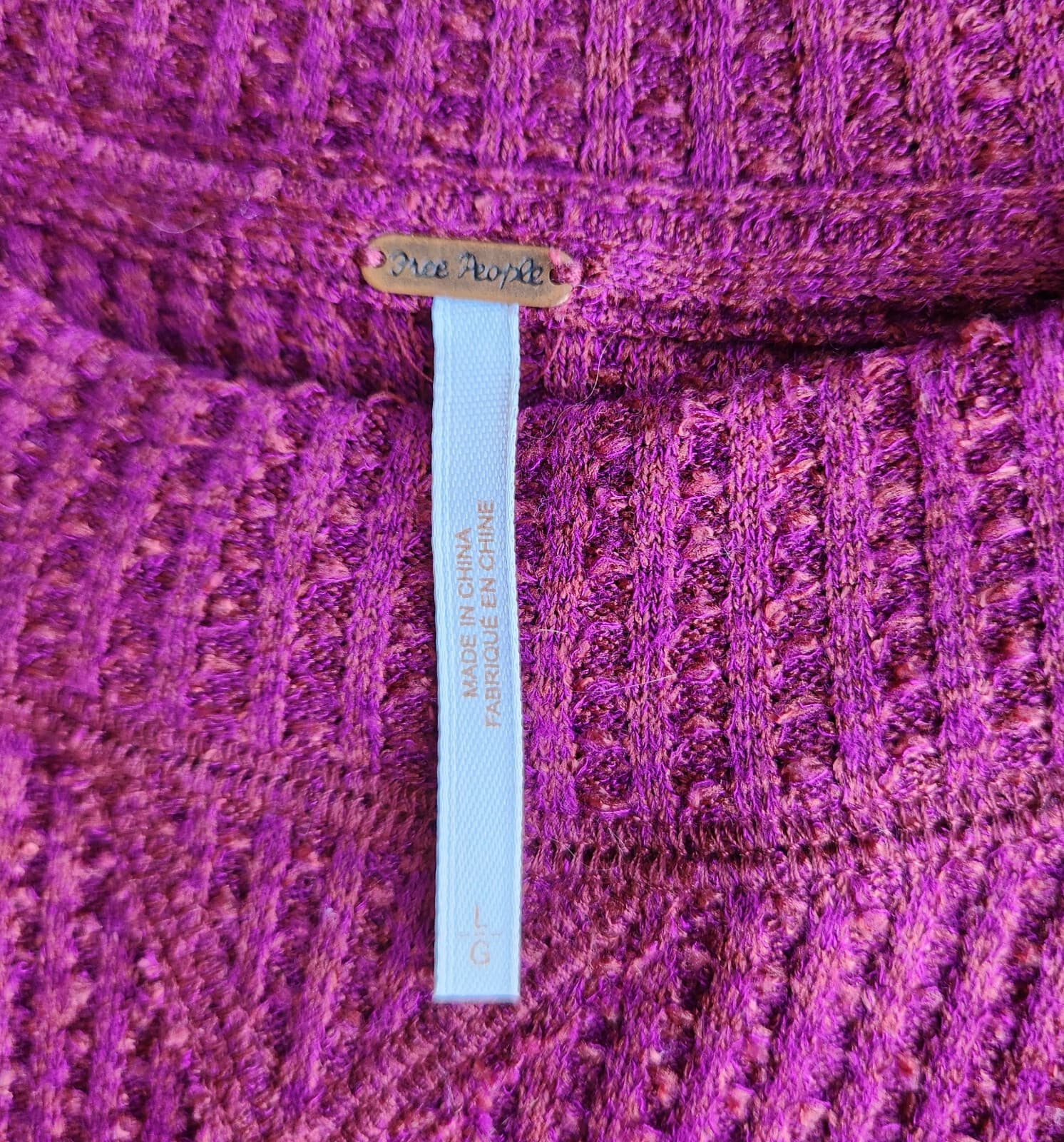 Free People Size L Mountaineer Cuff Thermal Mock Neck Top Long Sleeve Red-Wine - Thumbnail 10