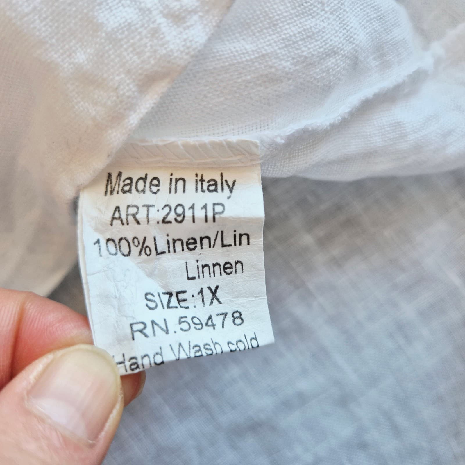 Lungo L'Arno Made in Italy 100%Linen Tunic Top Pullover Short Sleeve White Sz.1X - Thumbnail 9