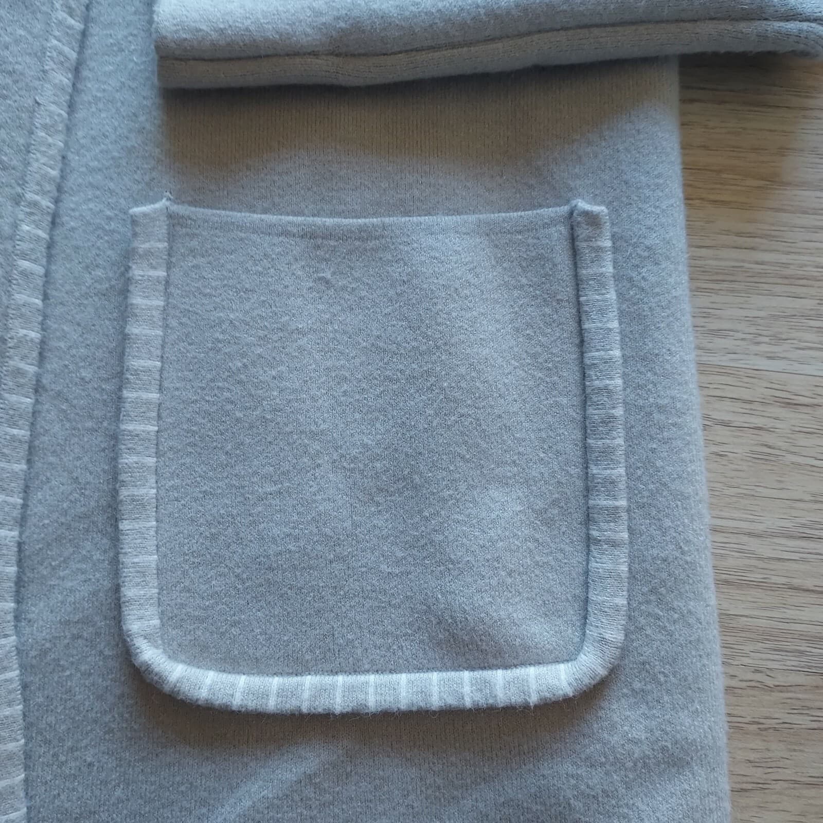 MAGASCHONI Open Front Cardigan Long Sleeve Pocket Beige Viscose Blend Women Sz.S - Thumbnail 6