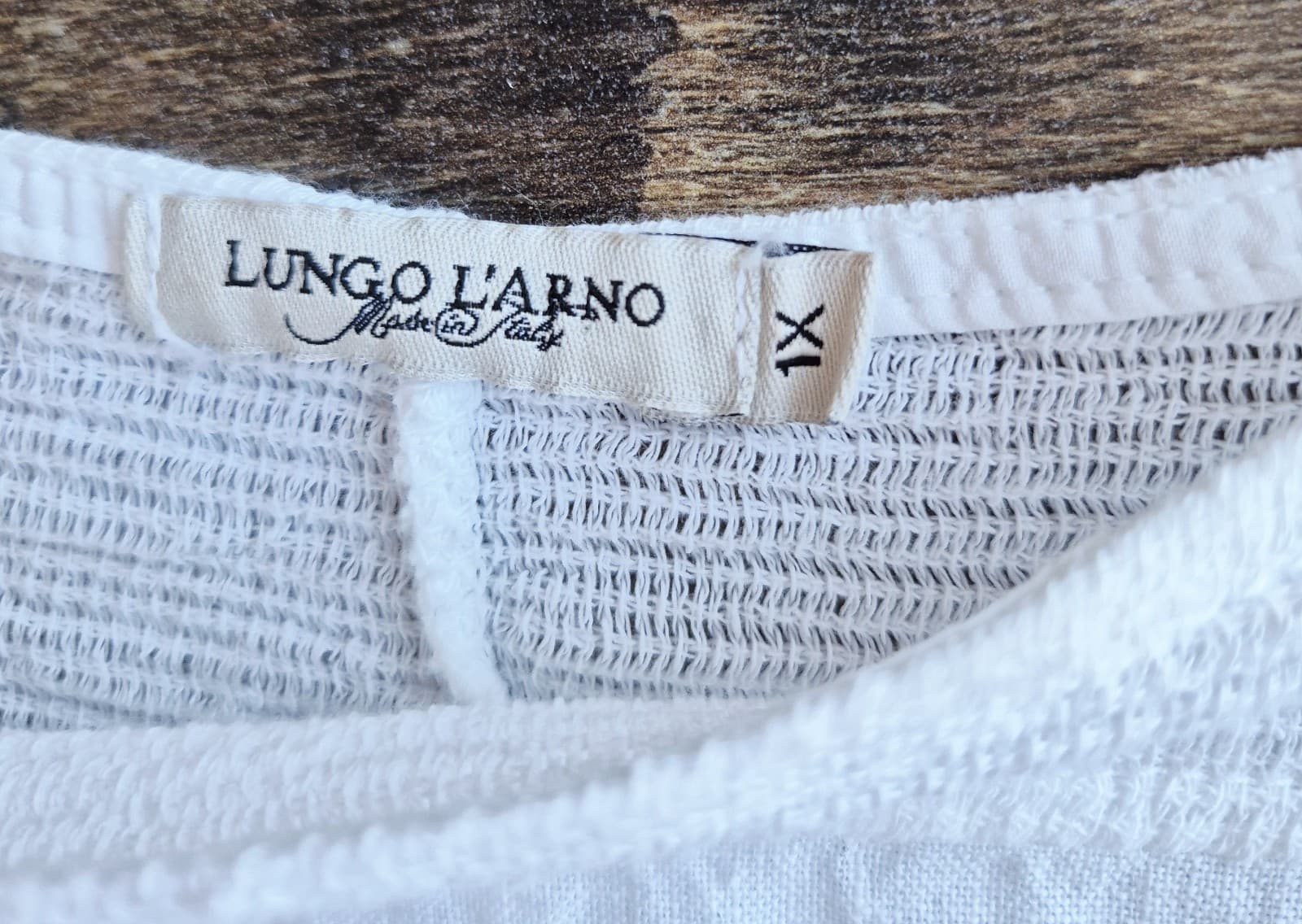 Lungo L'Arno Made in Italy 100%Linen Tunic Top Pullover Short Sleeve White Sz.1X - Thumbnail 8