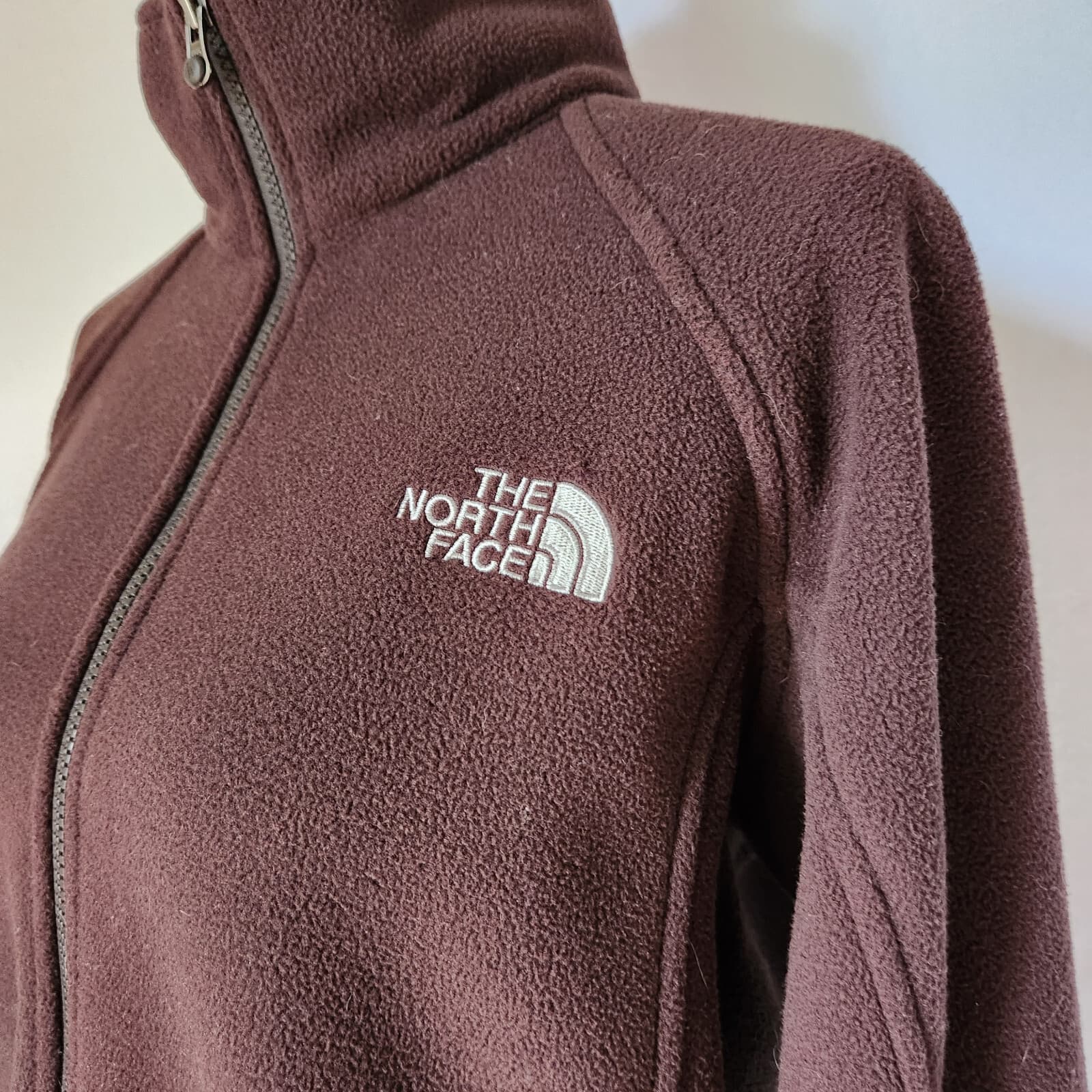 The Nort Face Men's Fleece Jacket Full-Zip Mock Neck Pocket Dark Brown Sz.S - Thumbnail 4
