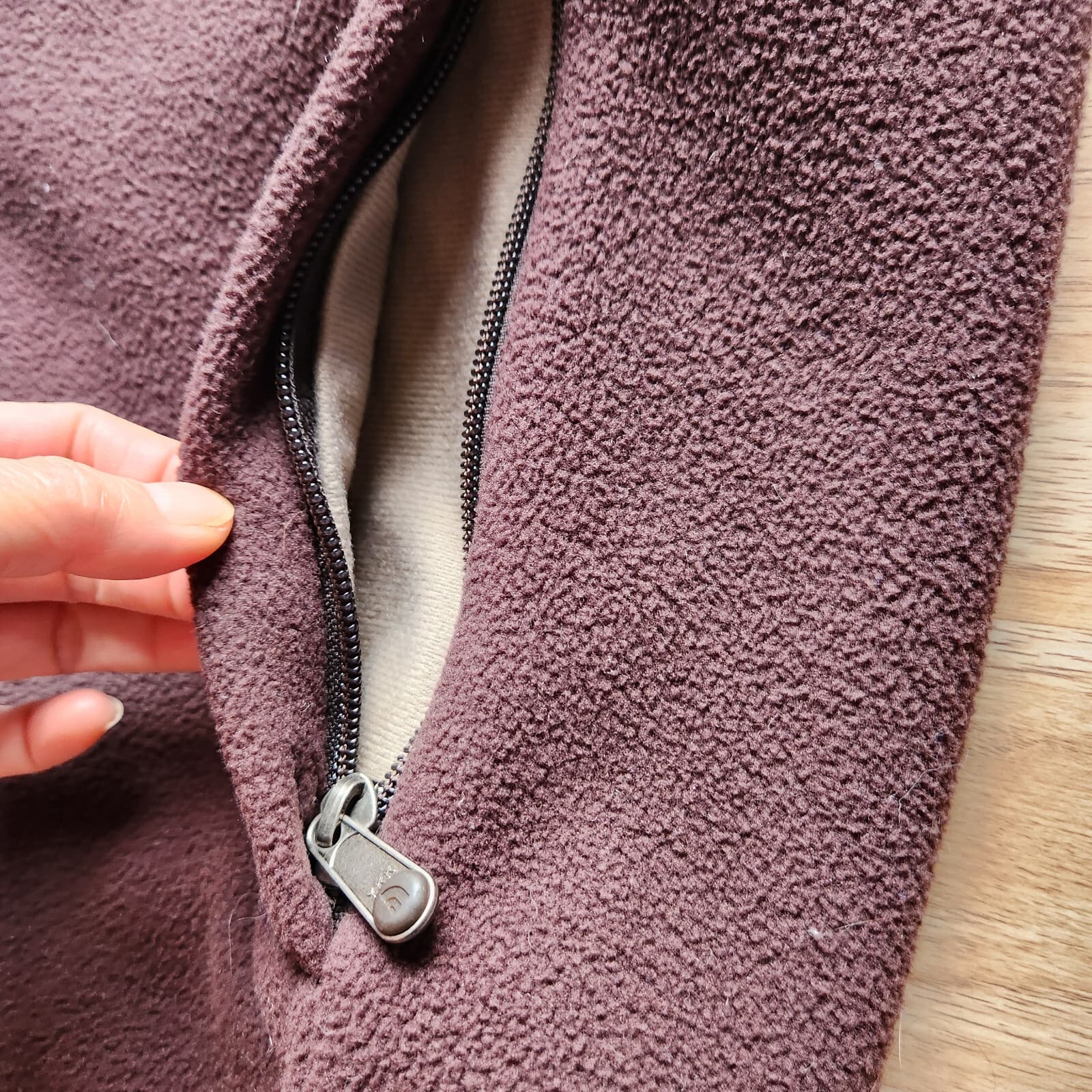 The Nort Face Men's Fleece Jacket Full-Zip Mock Neck Pocket Dark Brown Sz.S - Thumbnail 6