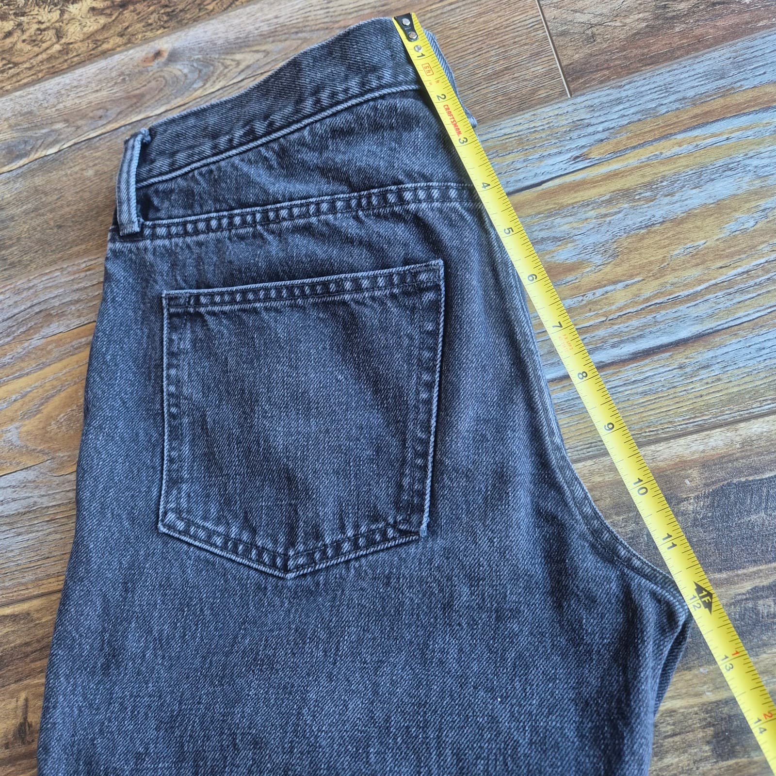 Vince Tomboy Relaxed Fit Jeans Italian Cotton Medium Washed Black Women's 27 - Thumbnail 16