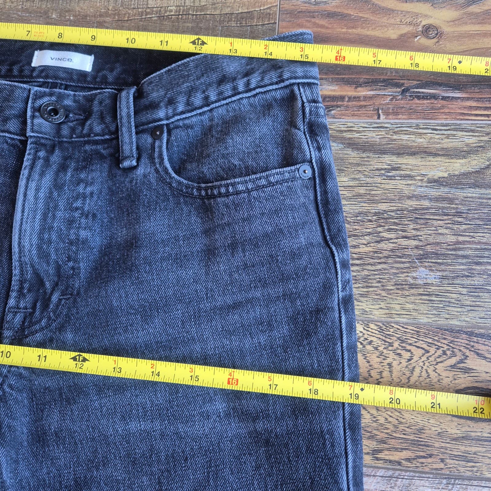 Vince Tomboy Relaxed Fit Jeans Italian Cotton Medium Washed Black Women's 27 - Thumbnail 14