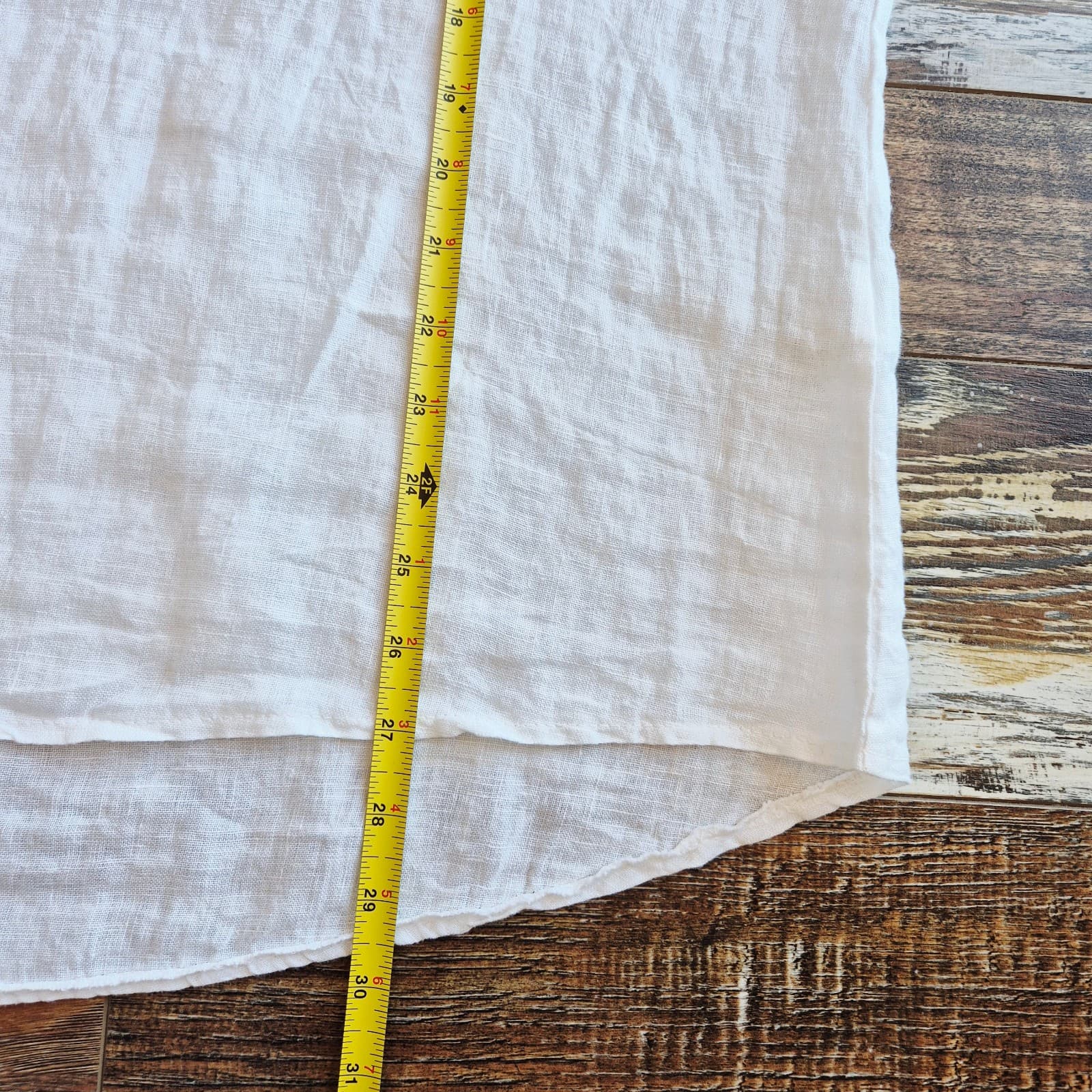 Lungo L'Arno Made in Italy 100%Linen Tunic Top Pullover Short Sleeve White Sz.1X - Thumbnail 11