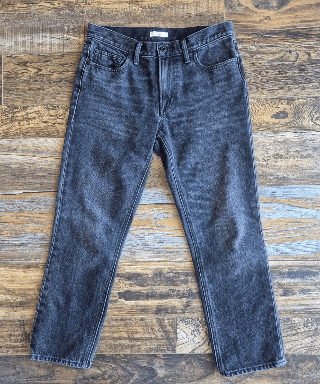 Vince Tomboy Relaxed Fit Jeans Italian Cotton Medium Washed Black Women's 27 - Thumbnail 3