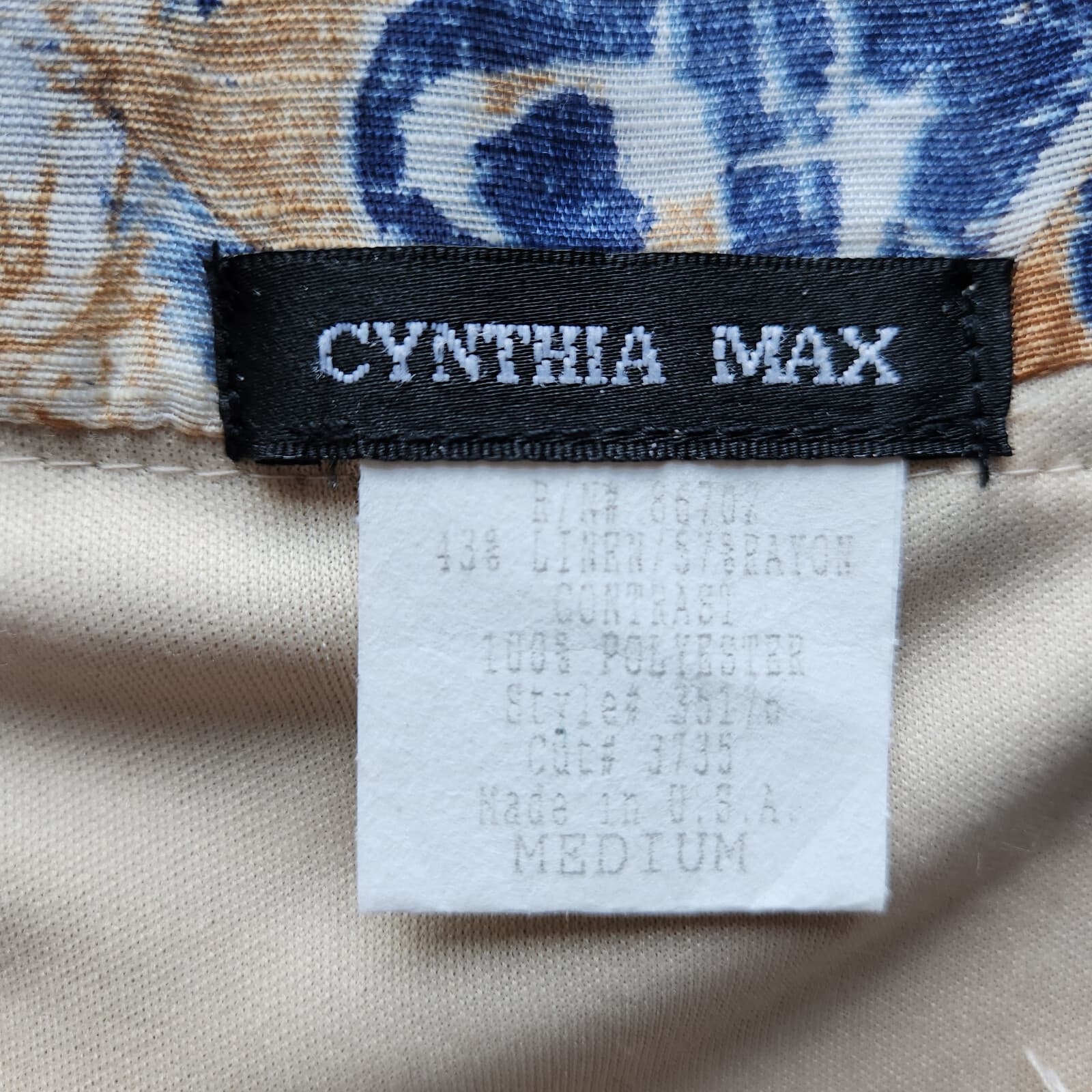 Cynthia Max Linen Blend Hilltribe Printed 2 Piece Shirt Skirt Multicolor Sz.L,M - Thumbnail 7