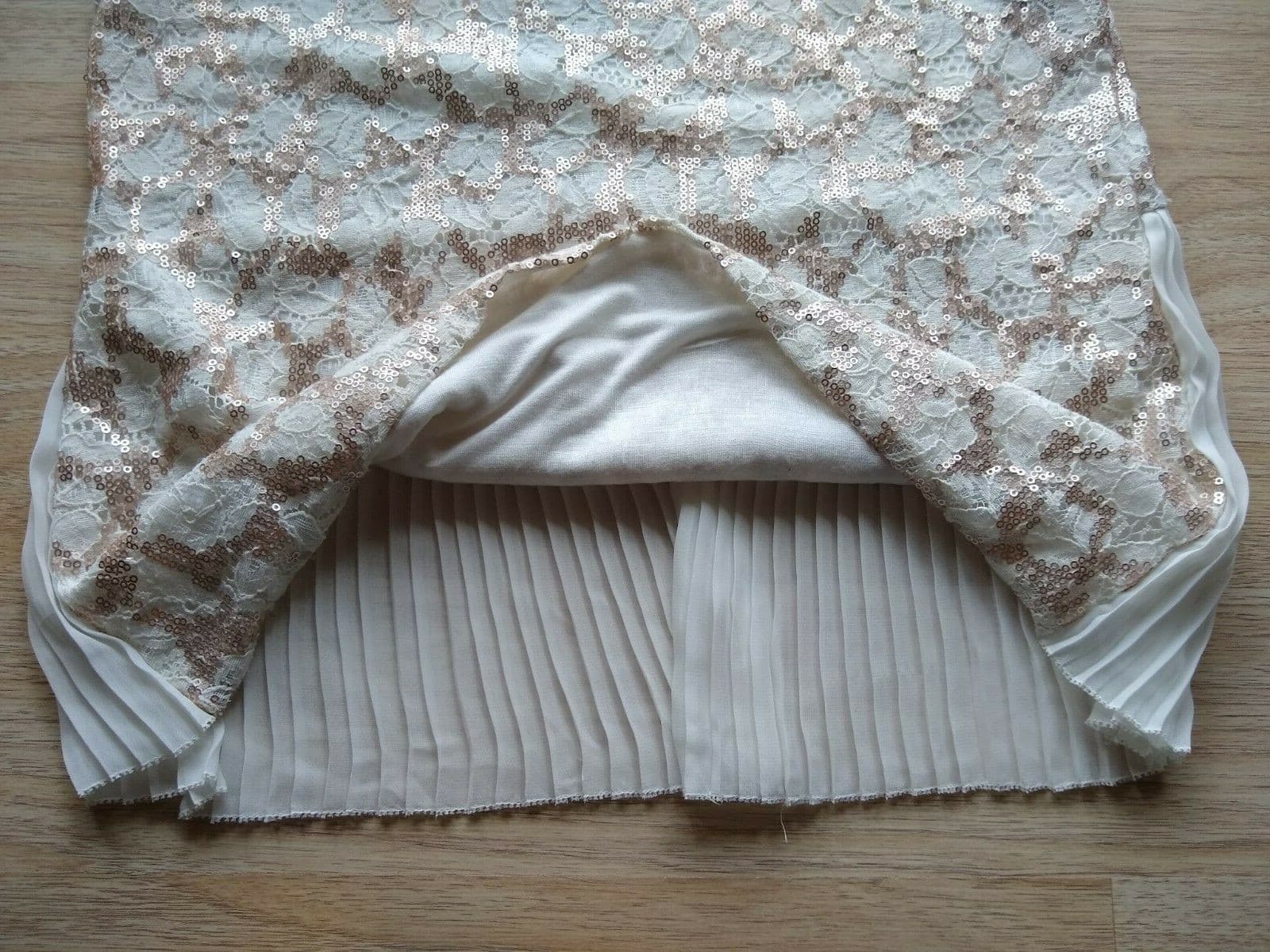 Meadow & Rue Anthropologie Lace Knit Chiffon Top Sleeveless Embellished Cream S - Thumbnail 7
