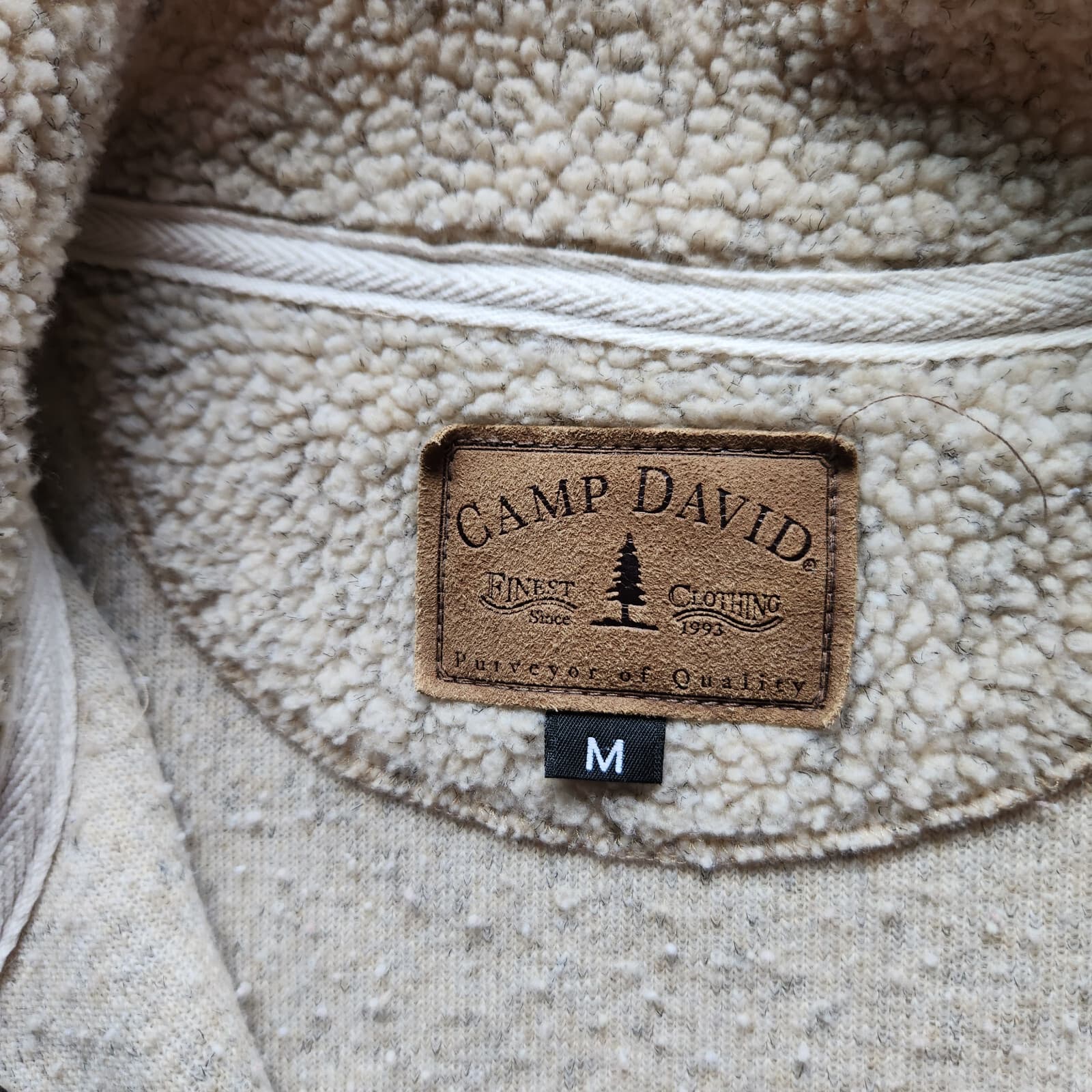 Disney Land x Camp David California Fleece Jacket Quarter Zip Pocket Beige Sz.M - Thumbnail 8