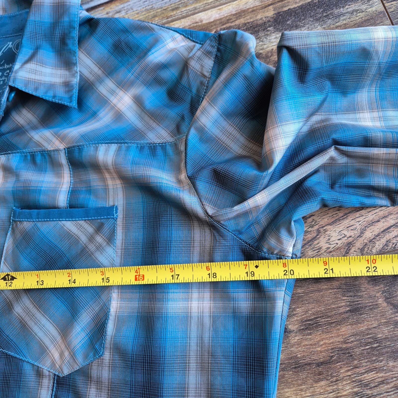 KUHL Outdoor Camping Button-Up Shirt Blue Plaid Long Sleeve Pocket Women's M - Thumbnail 13