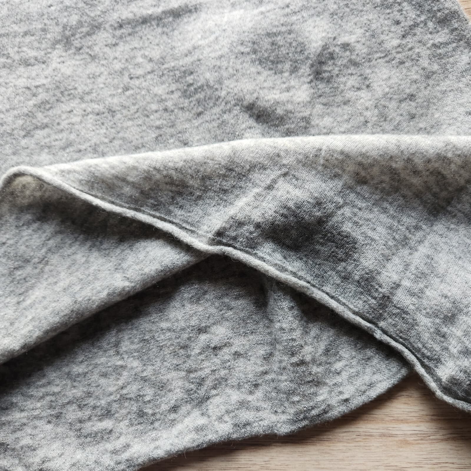 ZARA Wool Alpaca Midi Dress Limited Edition Long Sleeve Scoop Neck Grey Sz.L - Thumbnail 7
