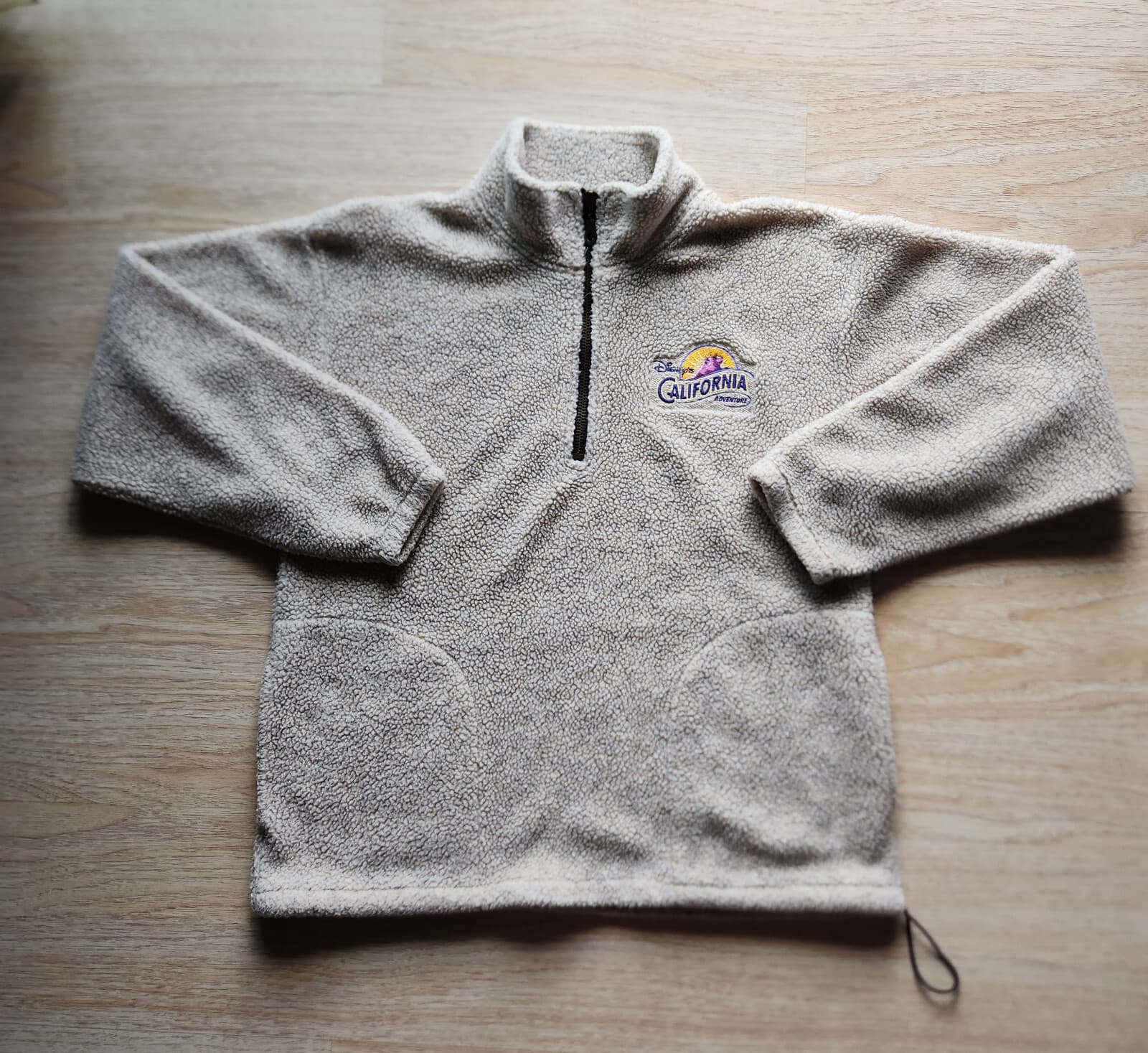 Disney Land x Camp David California Fleece Jacket Quarter Zip Pocket Beige Sz.M - Thumbnail 6