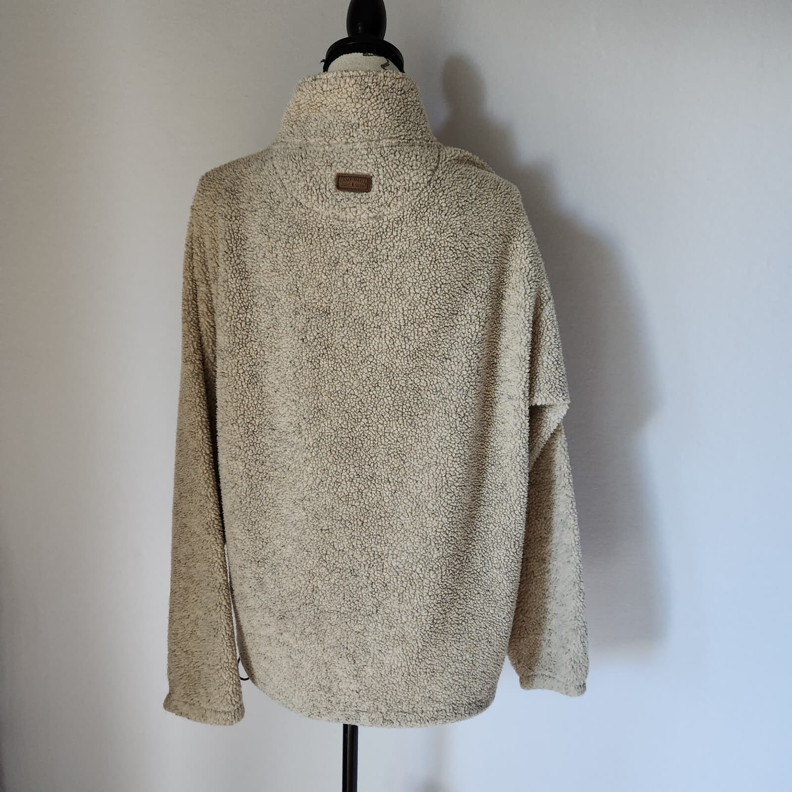Disney Land x Camp David California Fleece Jacket Quarter Zip Pocket Beige Sz.M - Thumbnail 4