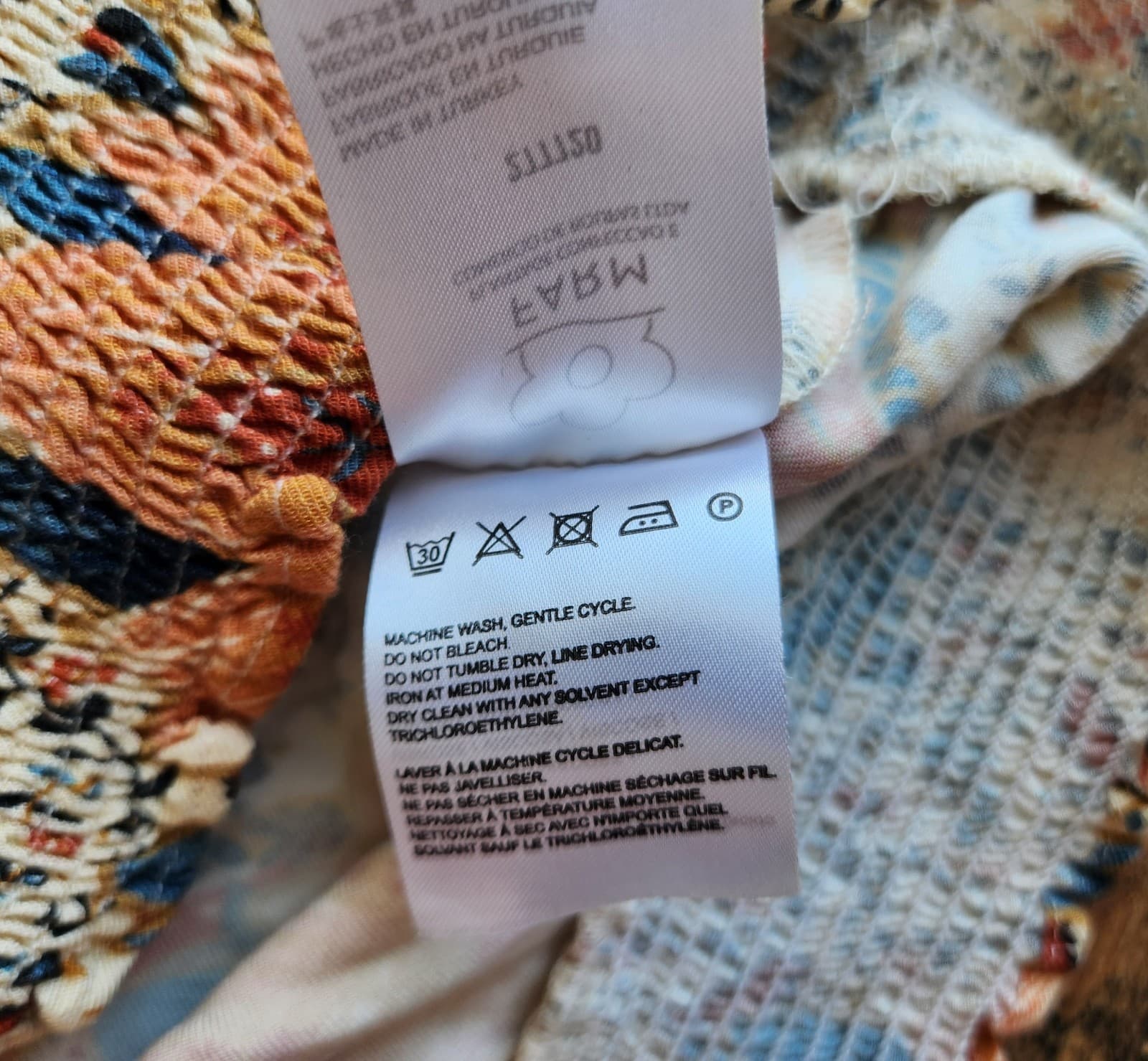 Farm Rio Anthropologie Bambina Floral Smock Waist Cropped Top Square Neck Sz.S - Thumbnail 11