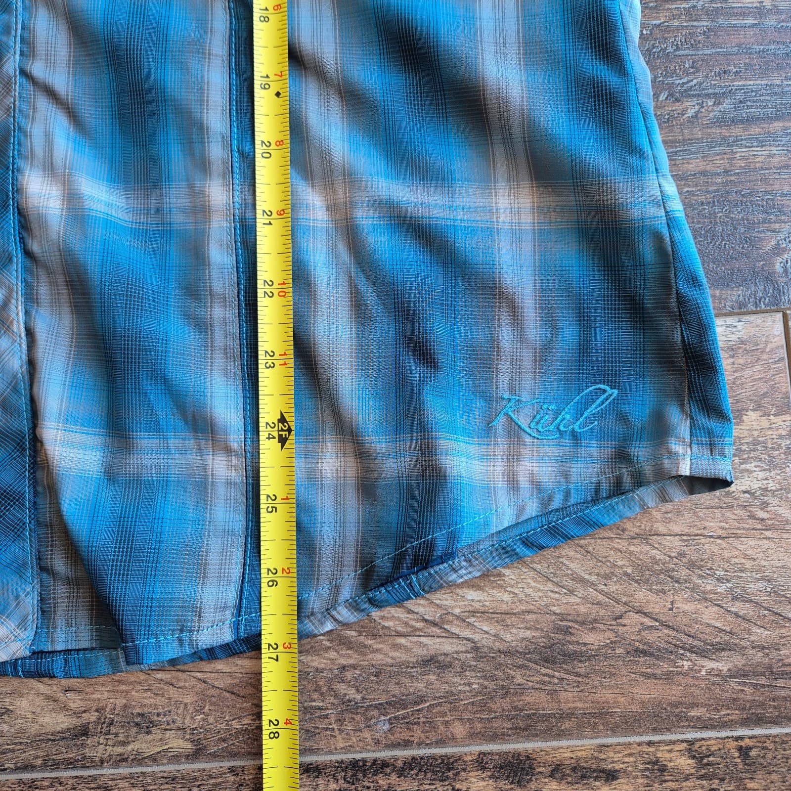 KUHL Outdoor Camping Button-Up Shirt Blue Plaid Long Sleeve Pocket Women's M - Thumbnail 14
