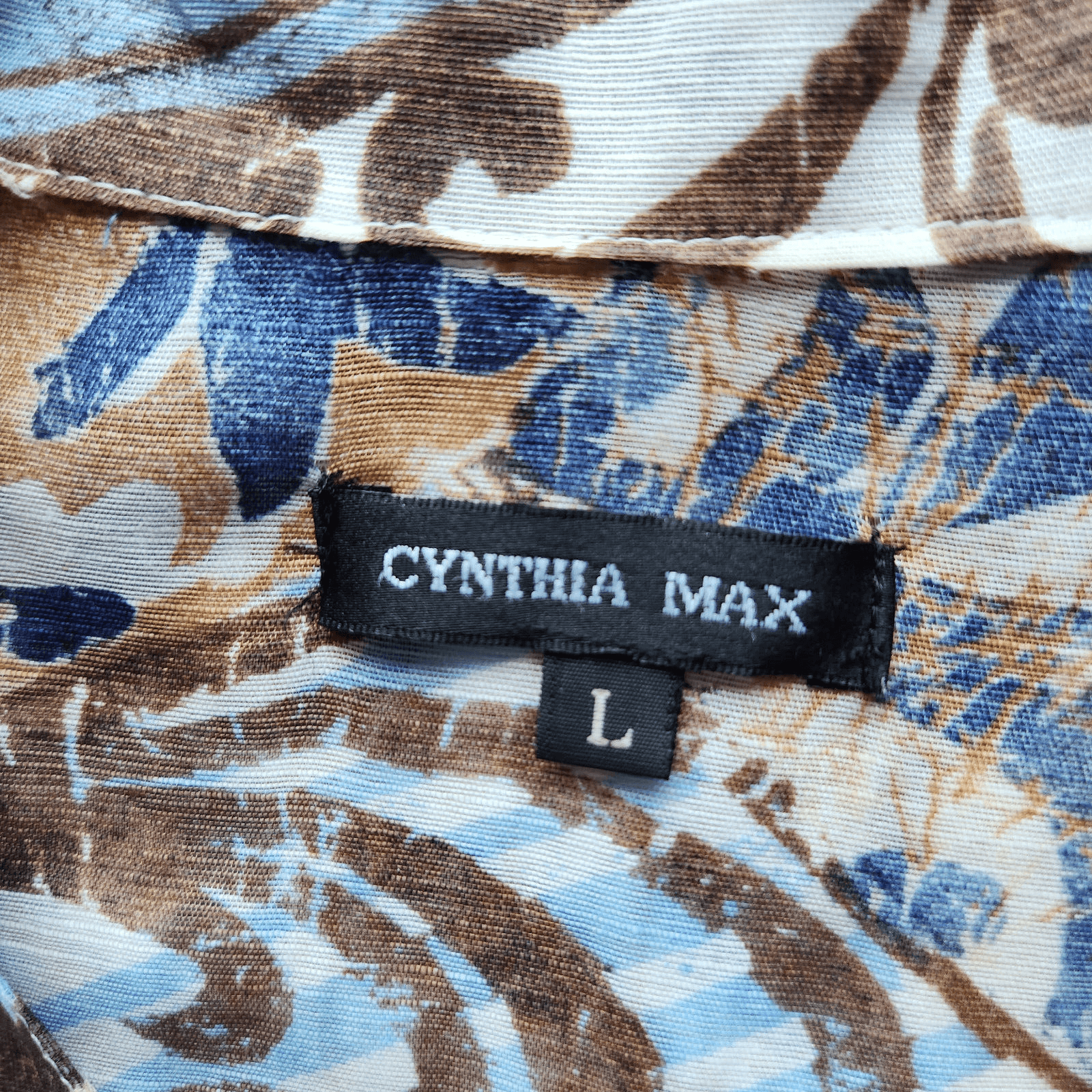 Cynthia Max Linen Blend Hilltribe Printed 2 Piece Shirt Skirt Multicolor Sz.L,M - Thumbnail 6