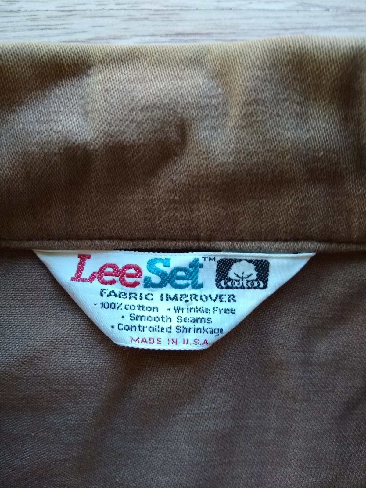 VTG 70s Lee Set Fabric Improver 100%Cotton Men Shirt Jacket Snap Brown Sz.XL USA - Thumbnail 3