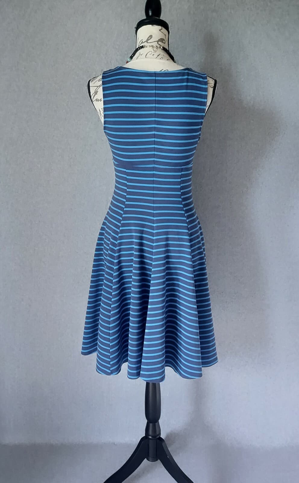 Peter Som Design Nation Knit Stripe Mini Dress Sleeveless V-Neck Blue Women Sz.4 - Thumbnail 8