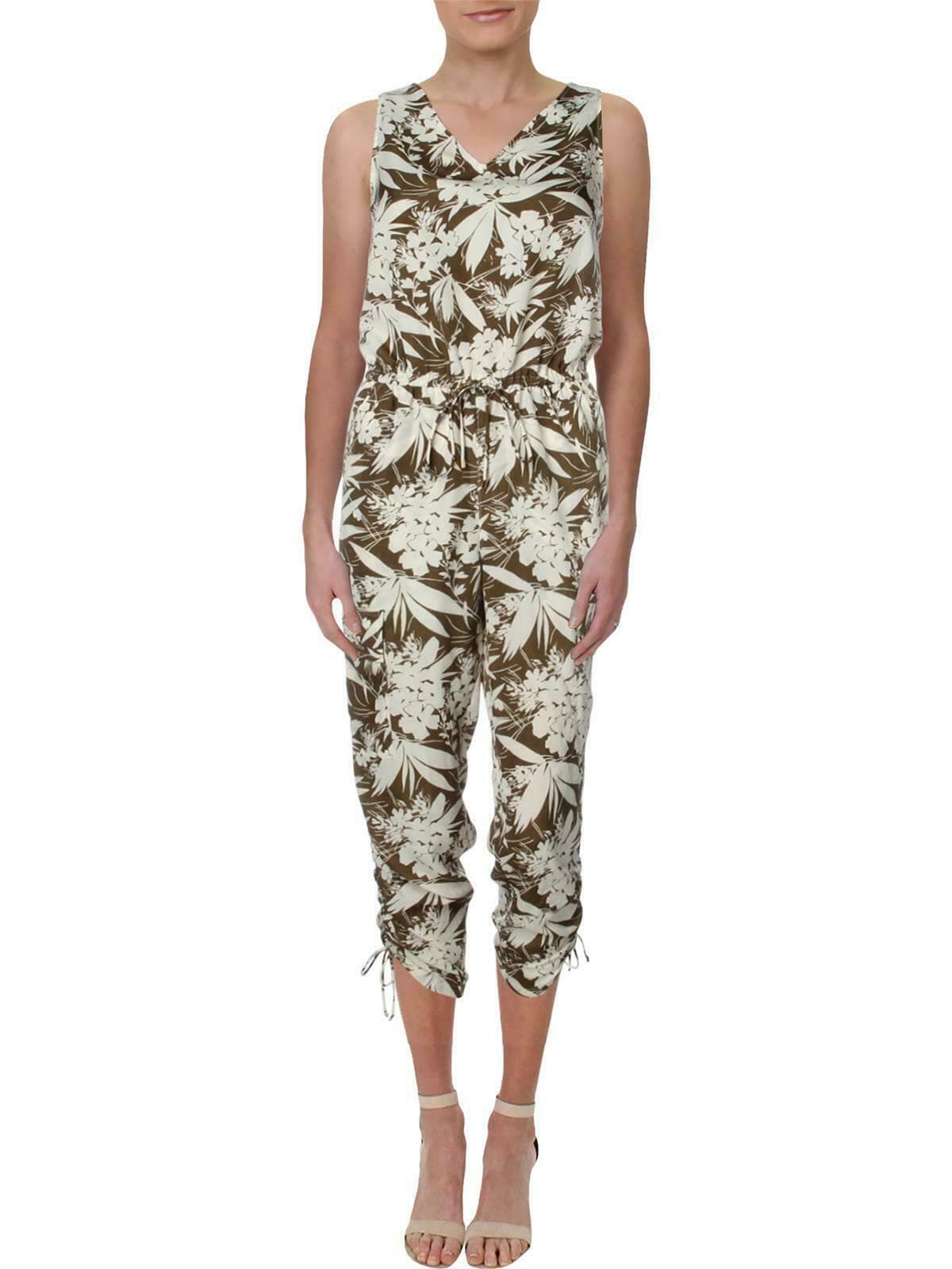 NWT LAUREN RALPH LAUREN Neila Green Cargo Ruched Jumpsuit Sleeveless Sz.6 $225 - Thumbnail 3