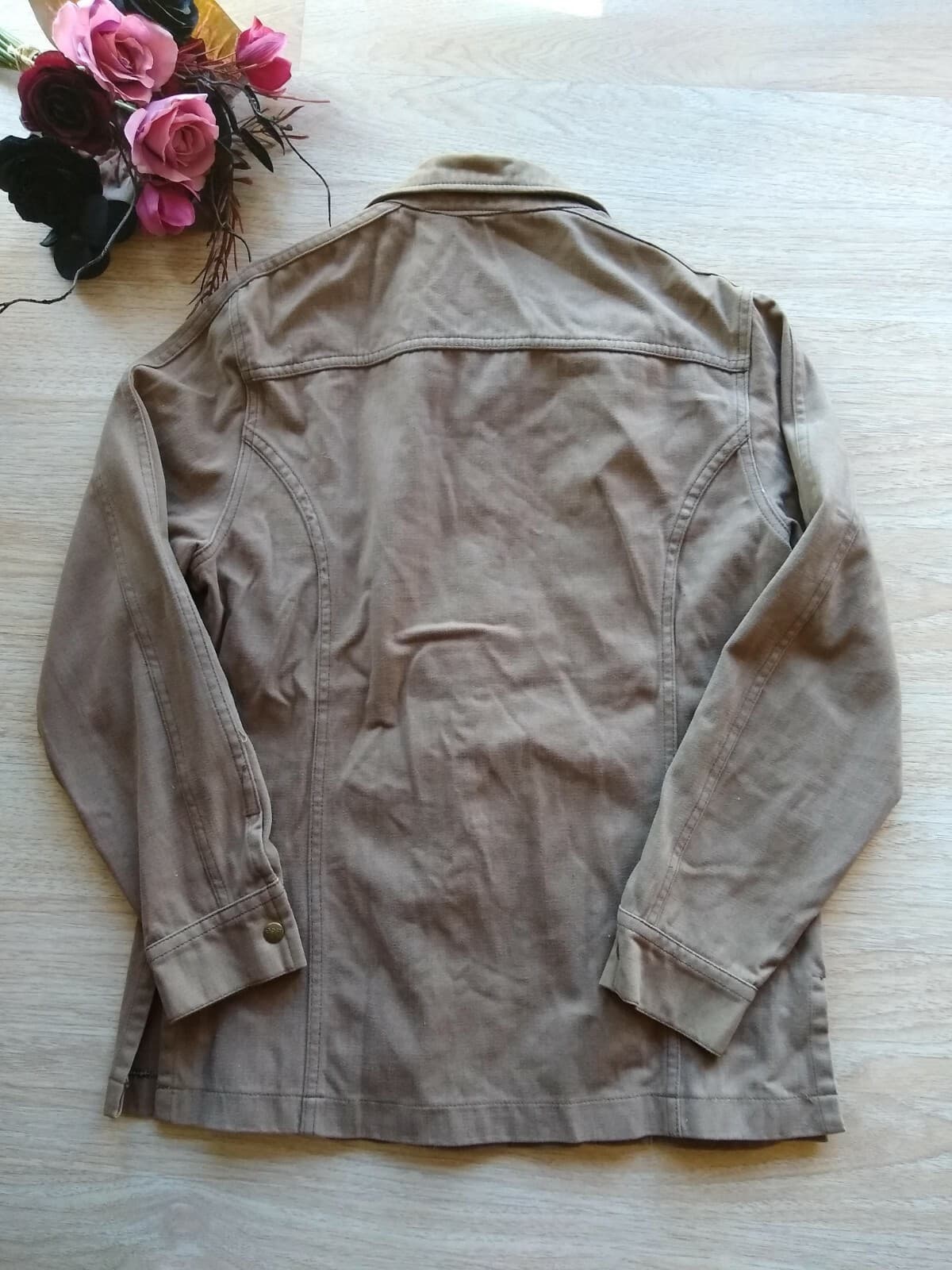 VTG 70s Lee Set Fabric Improver 100%Cotton Men Shirt Jacket Snap Brown Sz.XL USA - Thumbnail 2