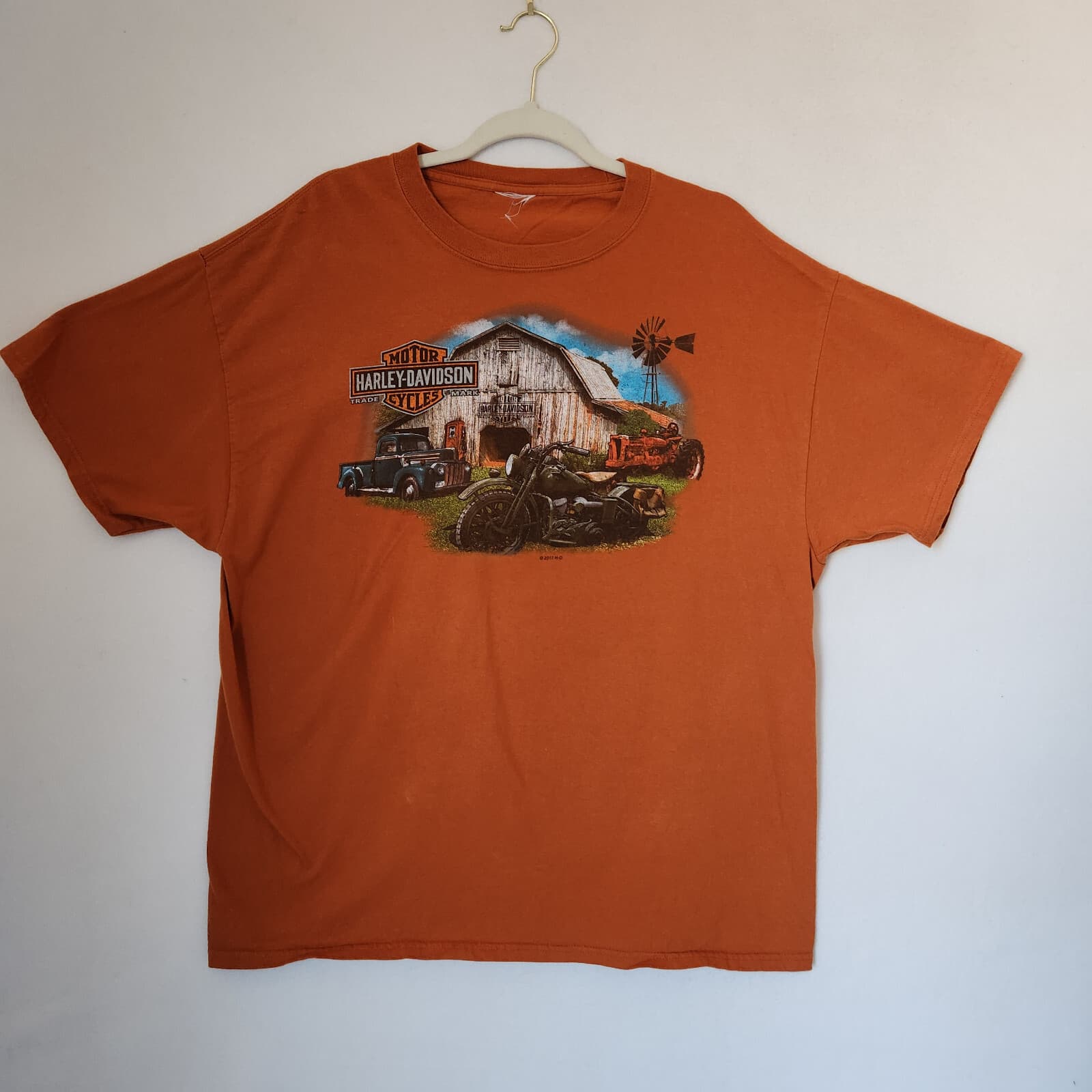 Harley-Davidson Grand Canyon Route 66 Graphic T-Shirt Orange Men Chest 47" L/XL - Thumbnail 2