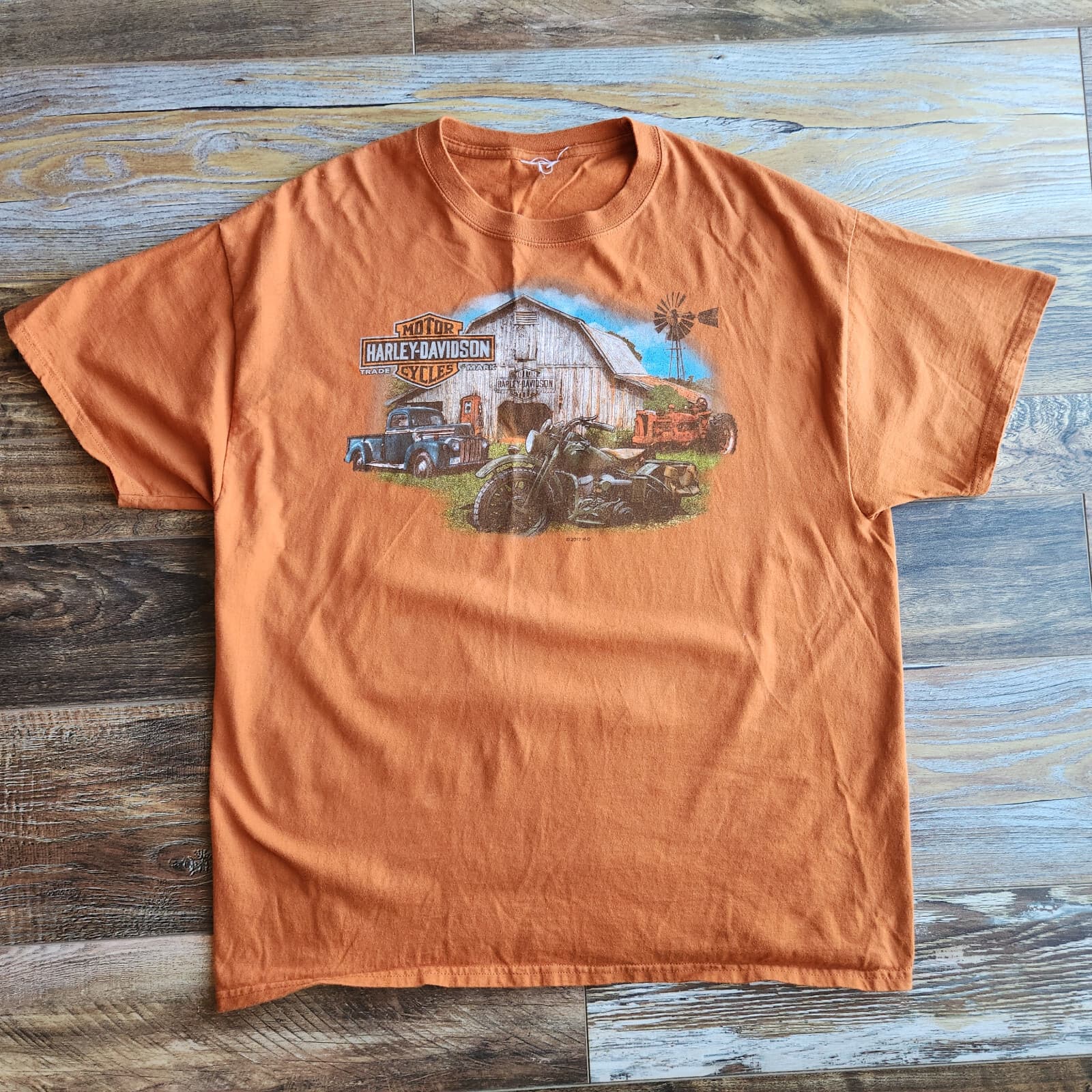 Harley-Davidson Grand Canyon Route 66 Graphic T-Shirt Orange Men Chest 47" L/XL - Thumbnail 3