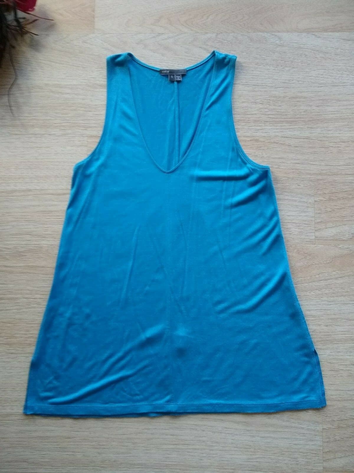 VINCE 100% Viscose Knit Tank Top Scoop-neck Sleeveless Blue Sz.S - Thumbnail 3