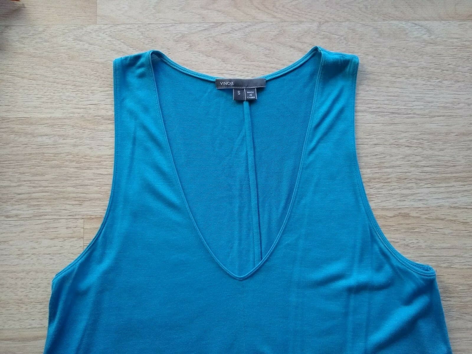 VINCE 100% Viscose Knit Tank Top Scoop-neck Sleeveless Blue Sz.S - Thumbnail 4