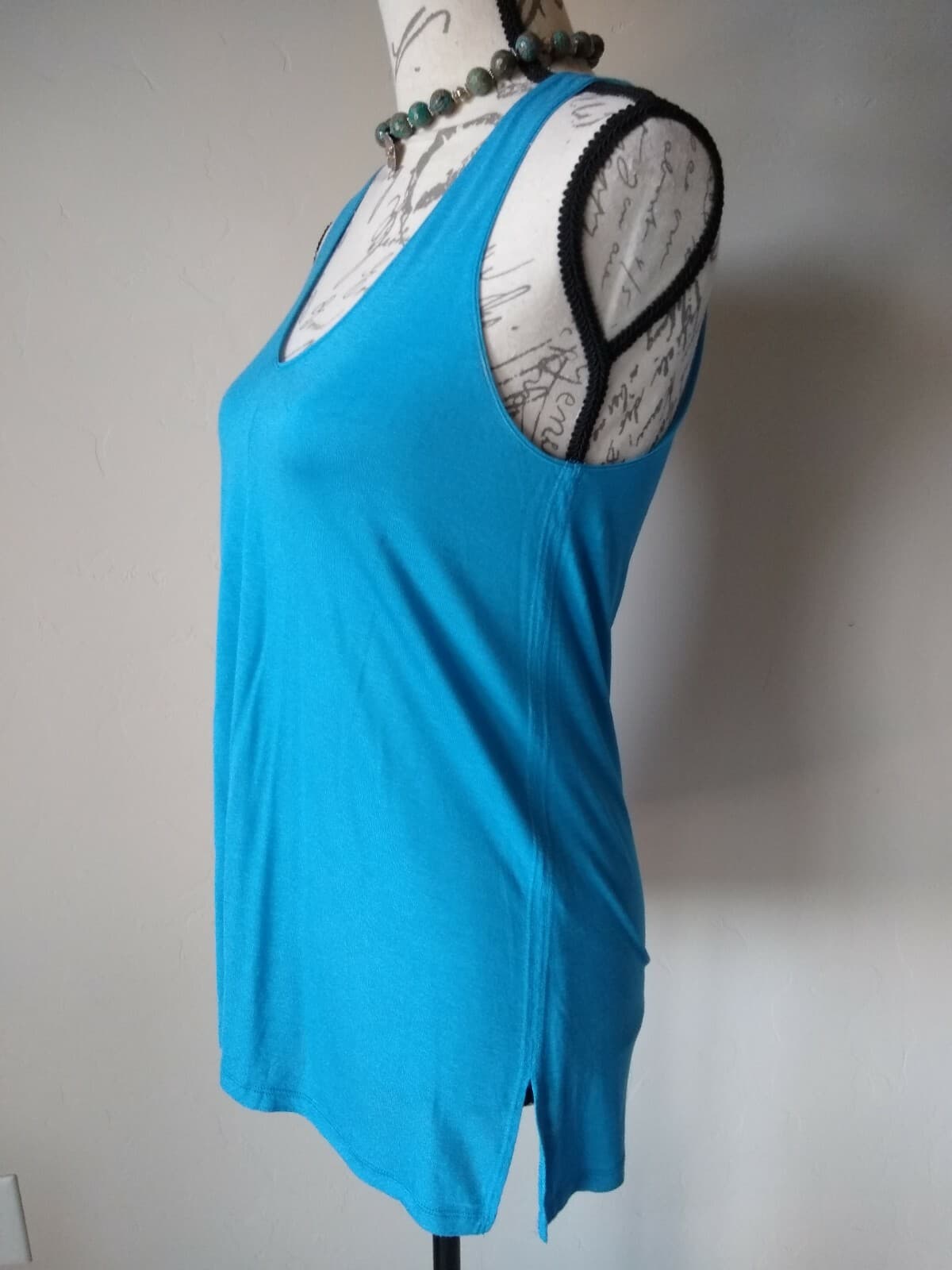 VINCE 100% Viscose Knit Tank Top Scoop-neck Sleeveless Blue Sz.S - Thumbnail 5