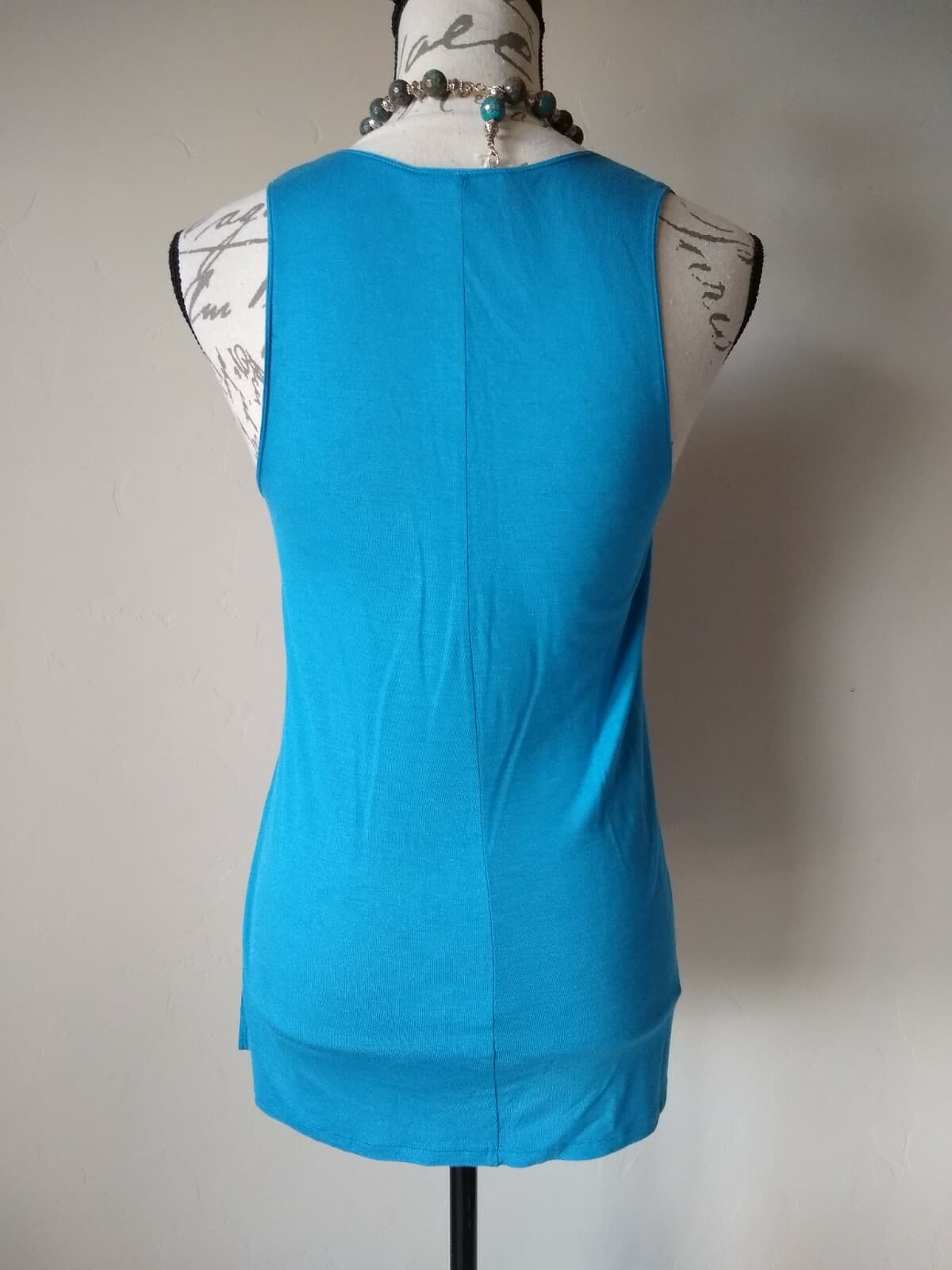 VINCE 100% Viscose Knit Tank Top Scoop-neck Sleeveless Blue Sz.S - Thumbnail 6