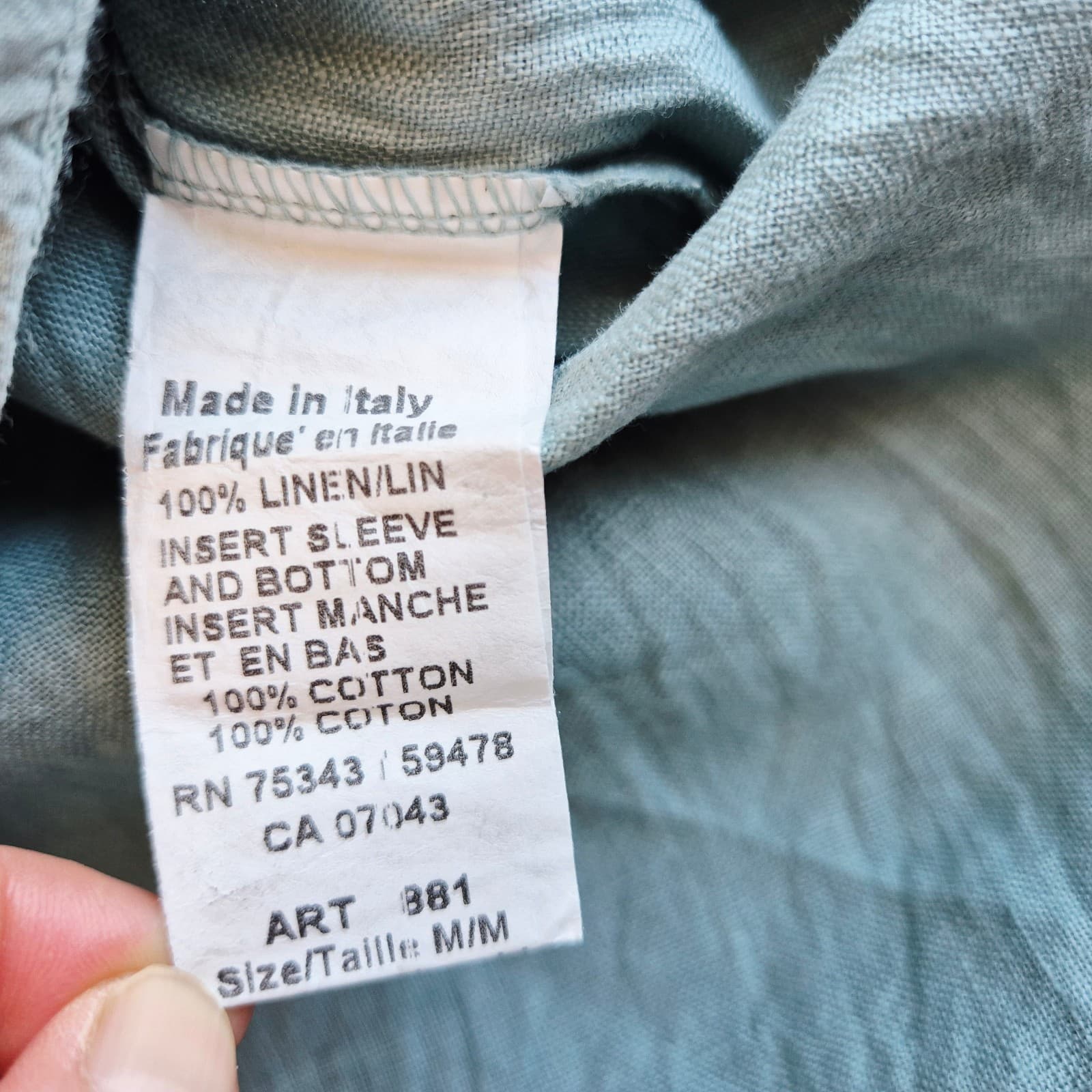 Terzo Millennio Made in Italy Linen Off-Shoulder Top Short Sleeve Green Womens M - Thumbnail 8