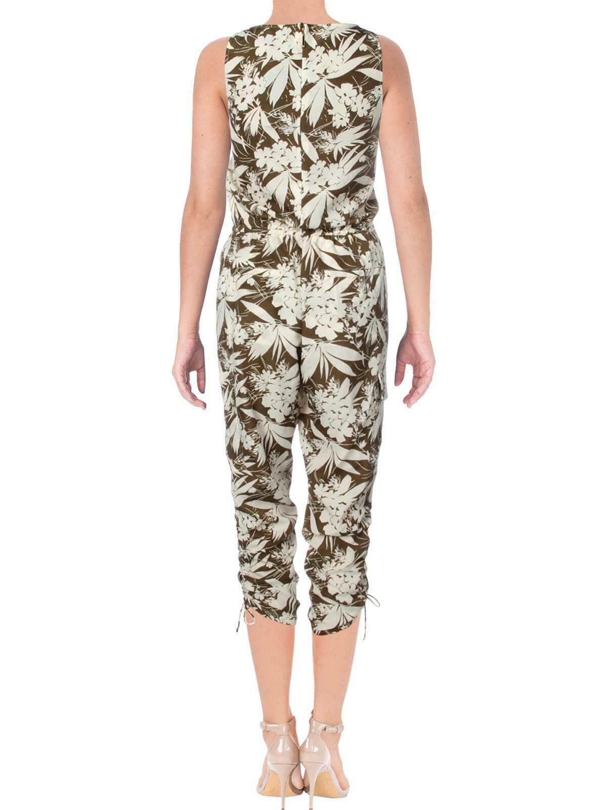 NWT LAUREN RALPH LAUREN Neila Green Cargo Ruched Jumpsuit Sleeveless Sz.6 $225 - Thumbnail 4