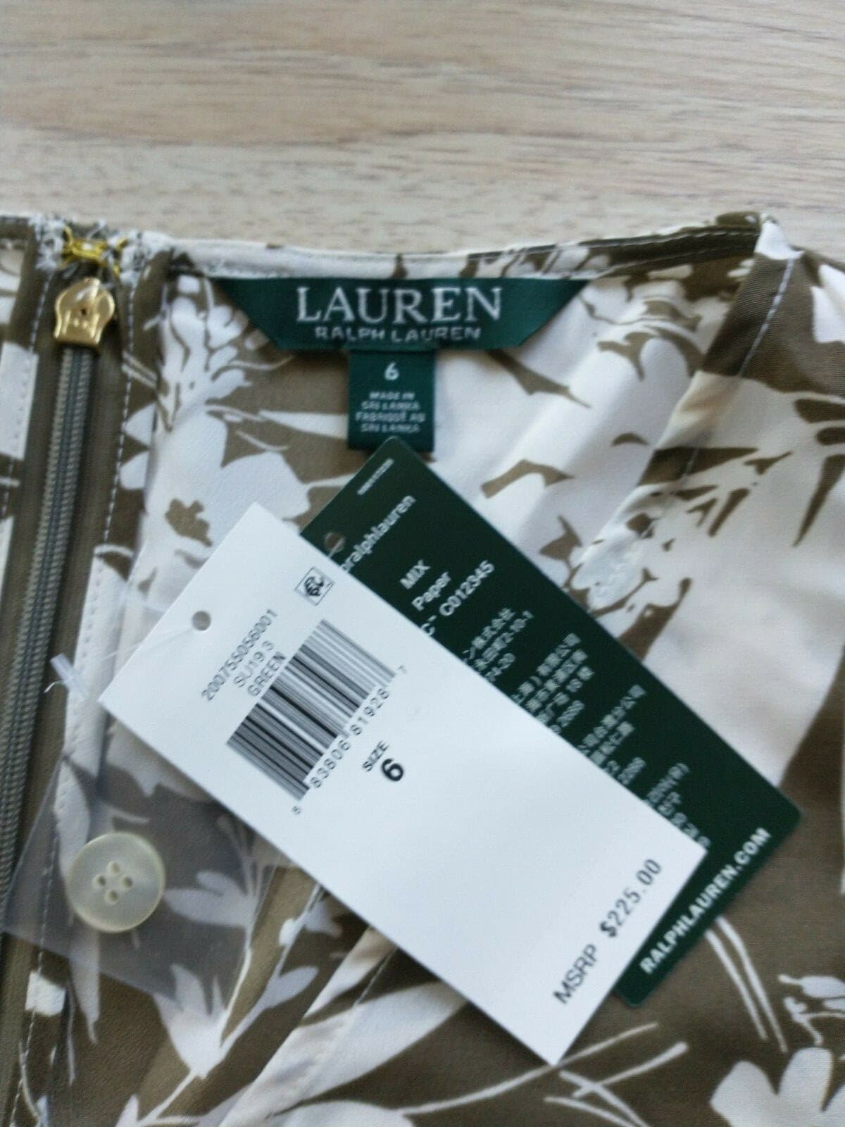 NWT LAUREN RALPH LAUREN Neila Green Cargo Ruched Jumpsuit Sleeveless Sz.6 $225 - Thumbnail 9