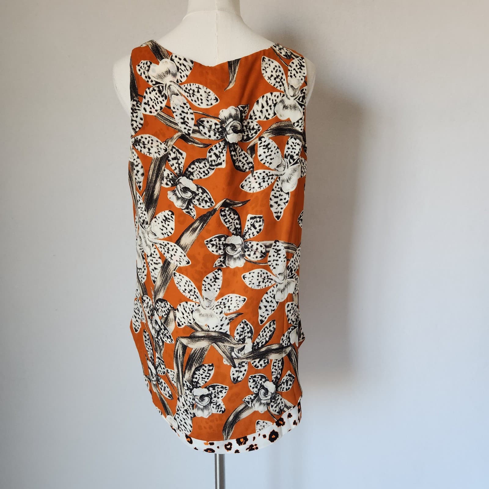 NWT Chico's Reversible Tank Top Desert Blooms Sunburst Chiffon Layer Sz.10 $65 - Thumbnail 4
