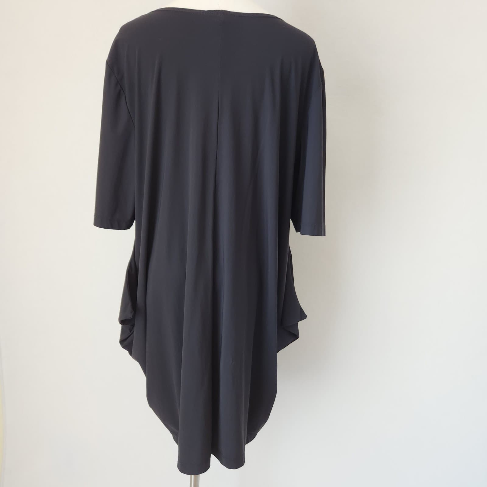 Bryn Walker Seamus Lagenlook Italian Fabric Jersey Top Short Sleeve Black Sz.M - Thumbnail 5