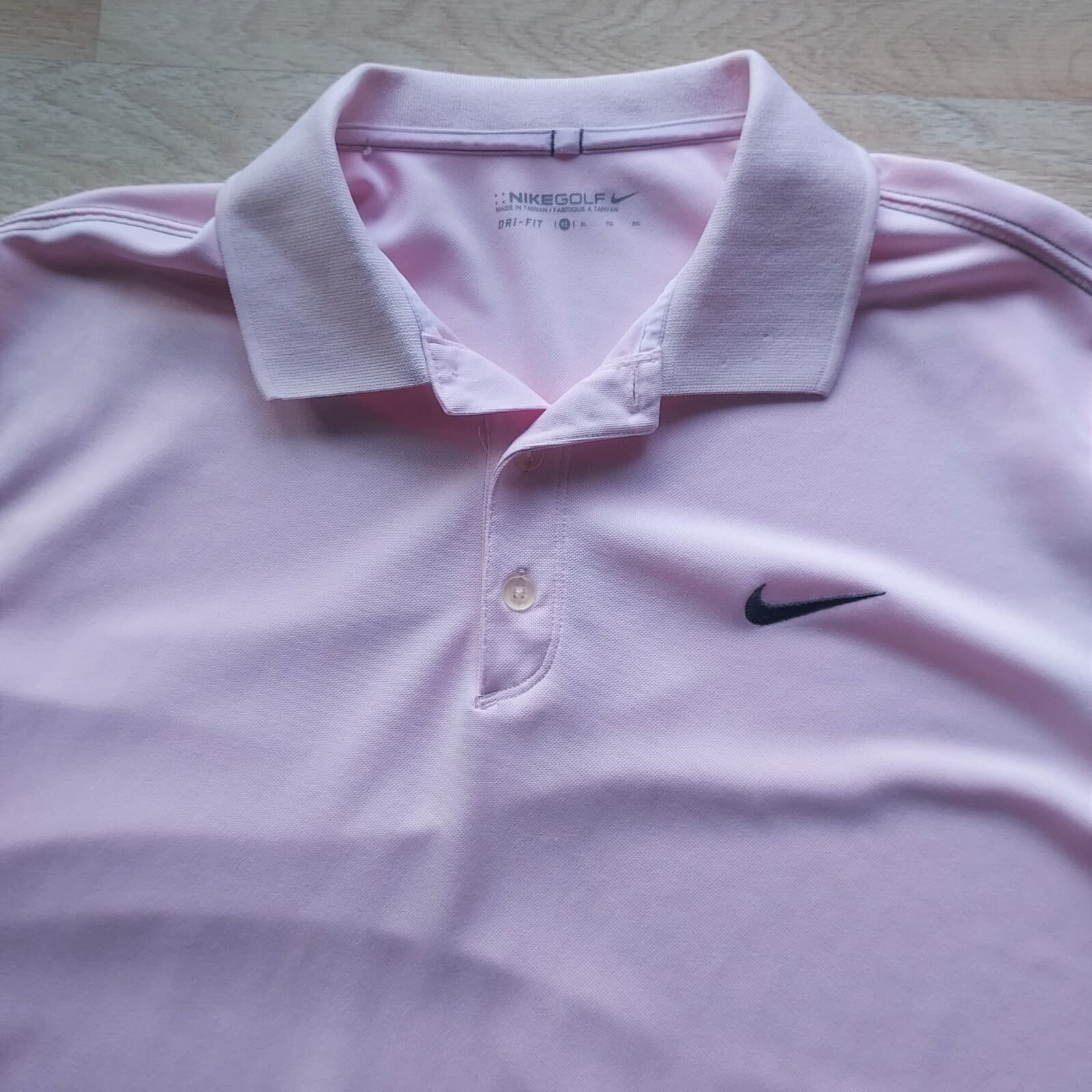 Nike Golf Dri-Fit Polo Shirt Short Sleeve Pink Polyester Men Sz.XL - Thumbnail 2