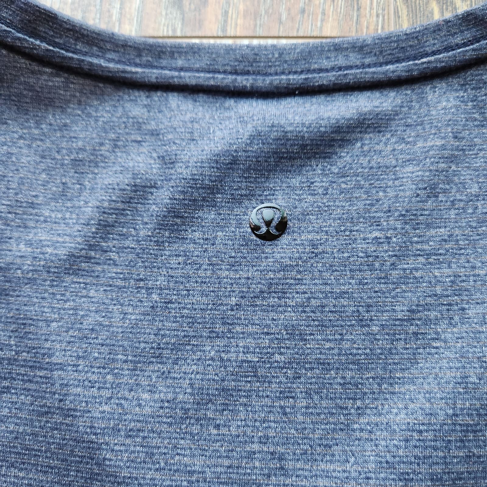 Lululemon Activewear Lightweight V-Neck T-Shirt Short Sleeve Blue Grey Men's XL - Thumbnail 6