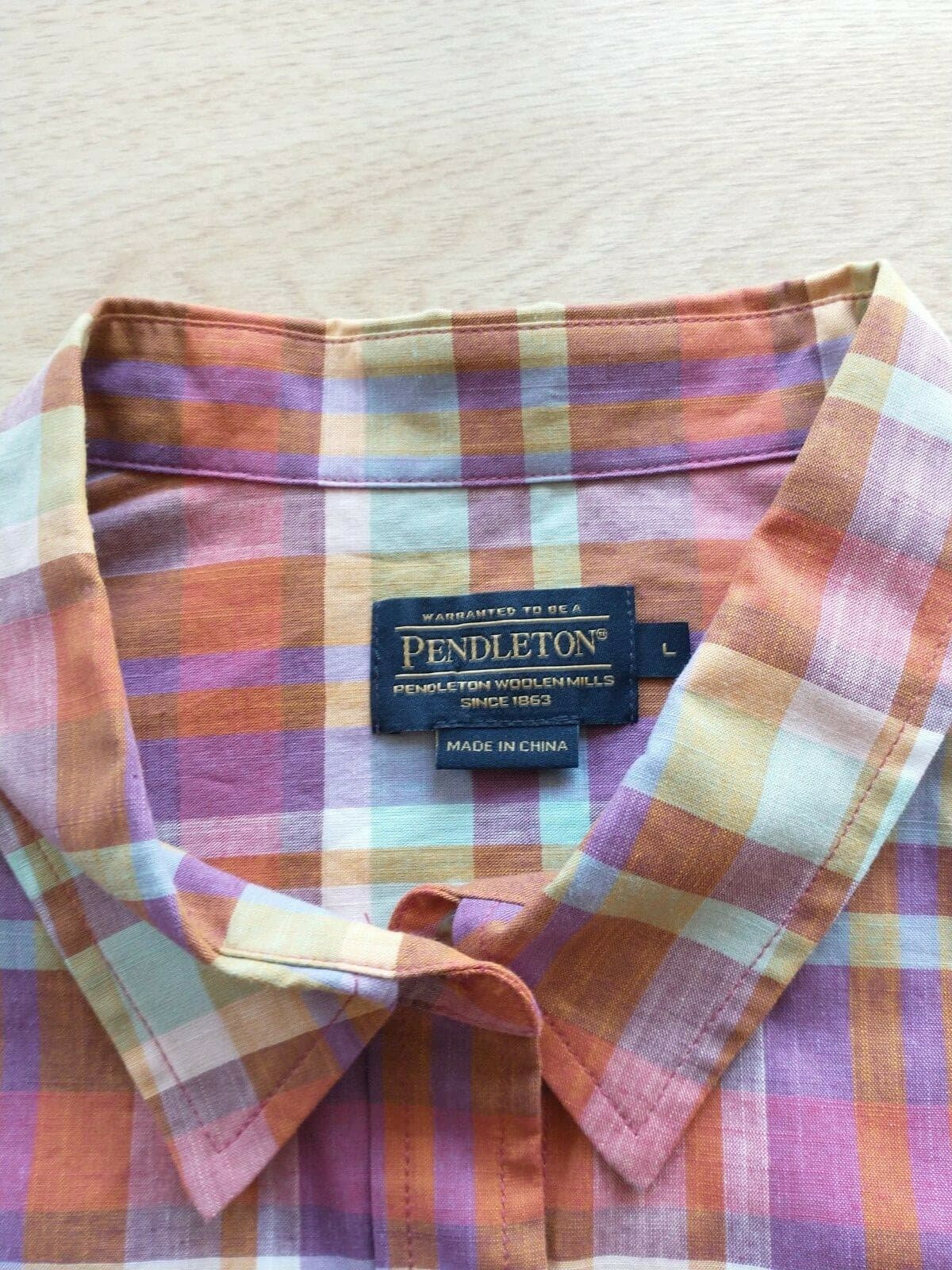 NWoT PENDLETON Women 100%Cotton Shirt Button-Up Roll Tap Sleeve Red Plaid Sz.L - Thumbnail 9