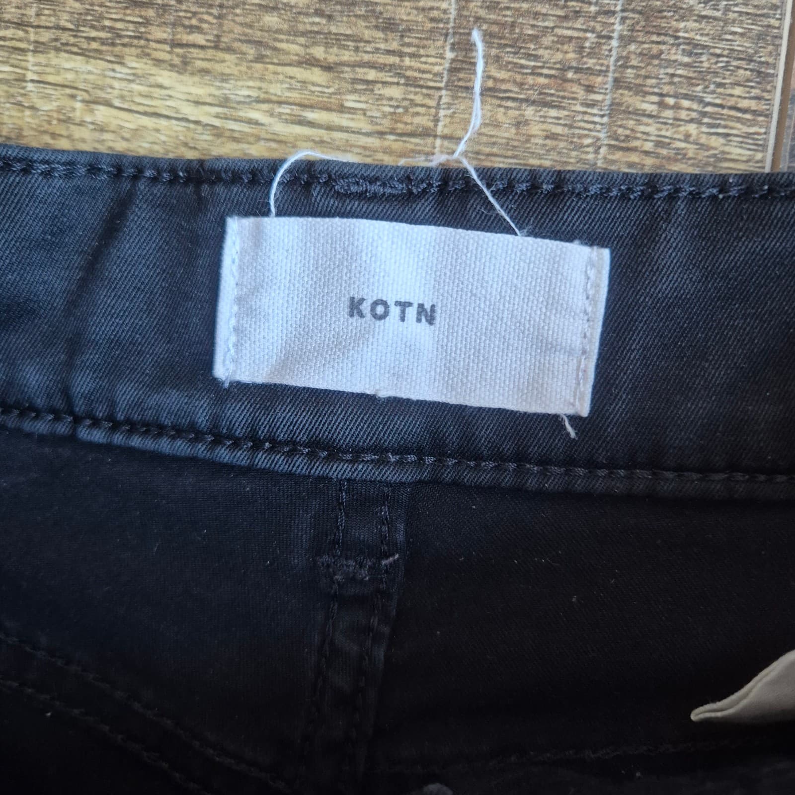 KOTN Egyptian Cotton Straigh Wide-Leg Copped Pants Zip Pocket Black Women's 0 - Thumbnail 8