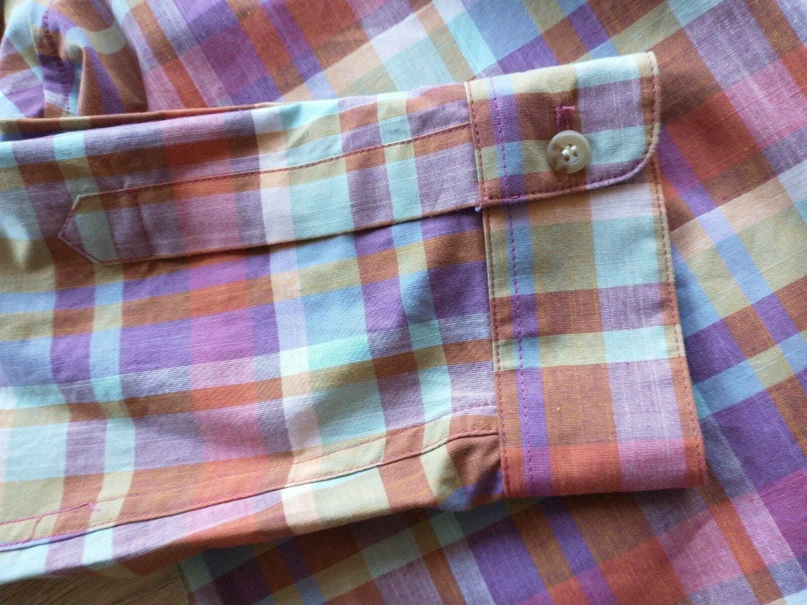 NWoT PENDLETON Women 100%Cotton Shirt Button-Up Roll Tap Sleeve Red Plaid Sz.L - Thumbnail 8